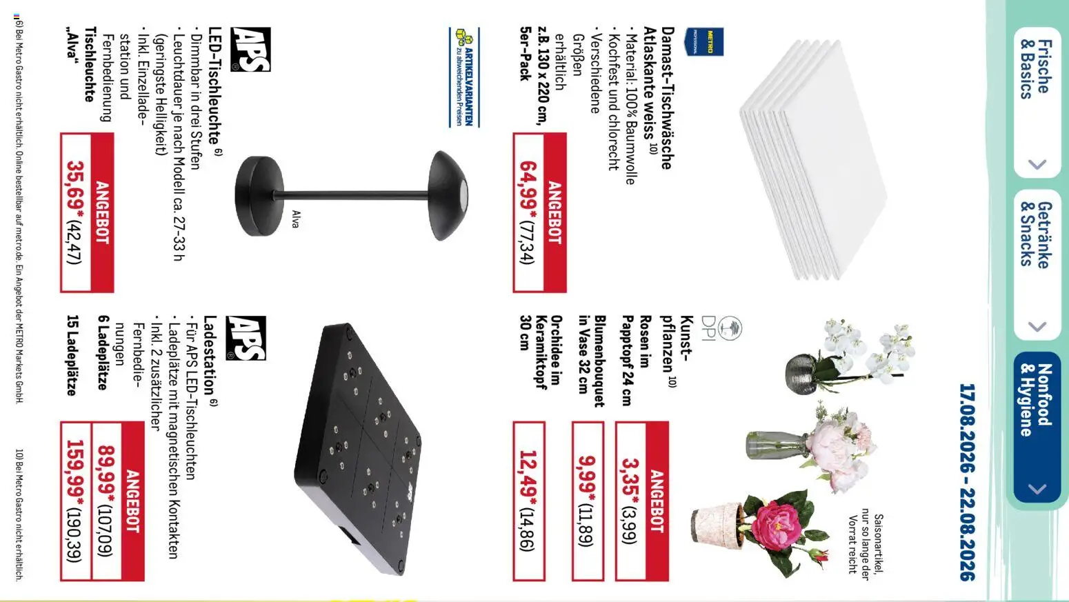 Metro NonFood-Angebote – gültig ab 17.08.2026 | Seite: 6 | Produkte: Orchidee, Vase