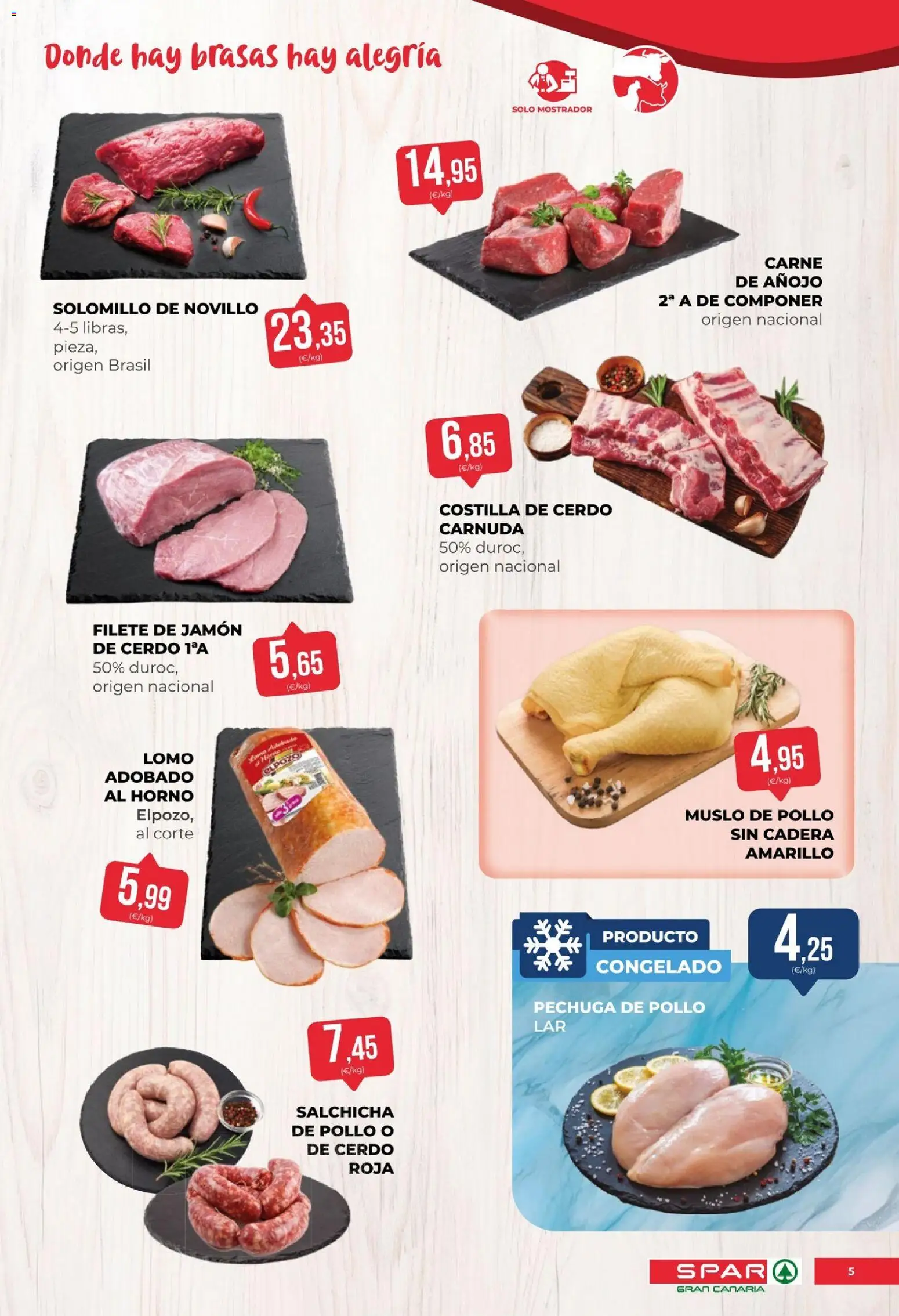 Spar folleto │ válido desde el 24/07/2026 | Página: 5 | Productos: Jamón, Cerdo, Costilla de cerdo, Filete