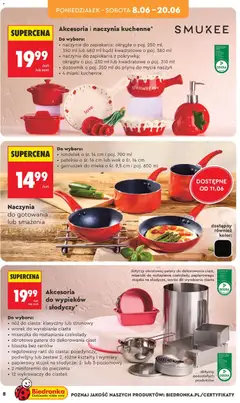 Pogląd oferty "Akcesoria i naczynia kuchenne*, Do wyboru: naczynie do zapiekania o poj. 250 ml, 350 ml lub 480 ml bądź kwadratowe o poj. 380 ml; naczynie do zapiekania z pokrywką: okrągłe o poj. 230 ml lub kwadratowe o poj. 310 ml; dozownik o poj. 350 ml do płynu do mycia naczyń; 4 miarki kuchenne" - ważna od 06.06.2026 | Strona: 10
