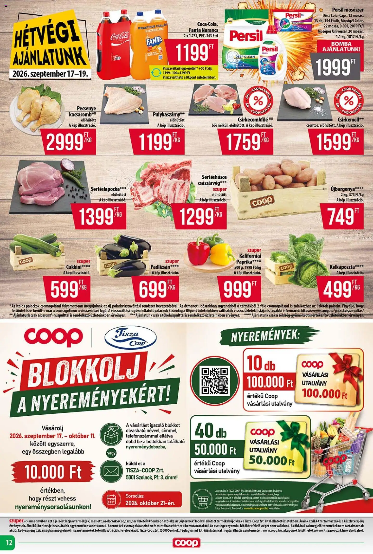 COOP akciós ujság - amely érvényes a következő dátumtól: 2026.09.17. | Oldal: 12 | Termékek: Persil, Mosópor, Mosószer, Csirkemell