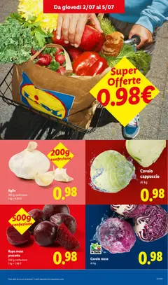 Anteprima del volantino Aglio, 200 g confezione valido a partire dal 02/07/2026 | Pagina: 3 | Prodotti: Aglio, Cavolo, Cappuccio