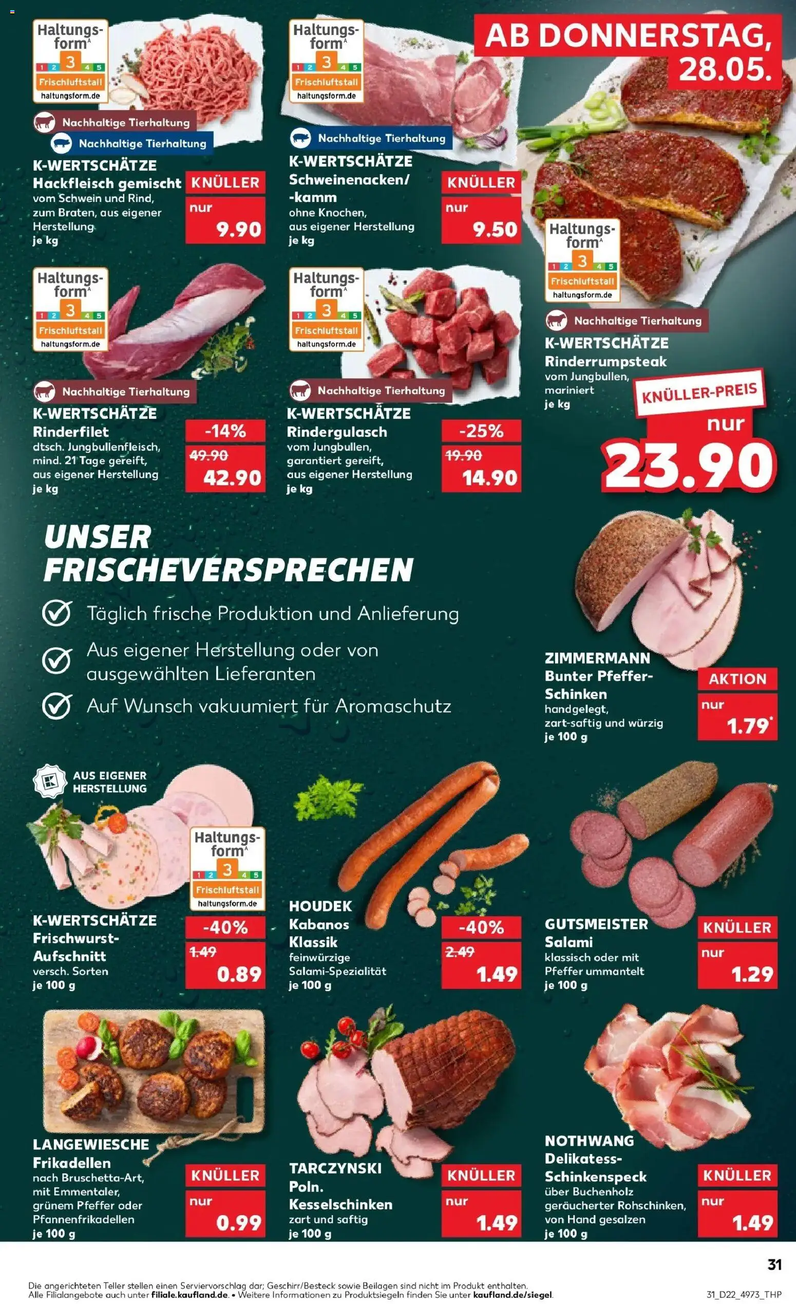 Kaufland Prospekt Uelzen – gültig ab 26.05.2026 | Seite: 36 | Produkte: Rindergulasch, Salami, Steak, Hackfleisch