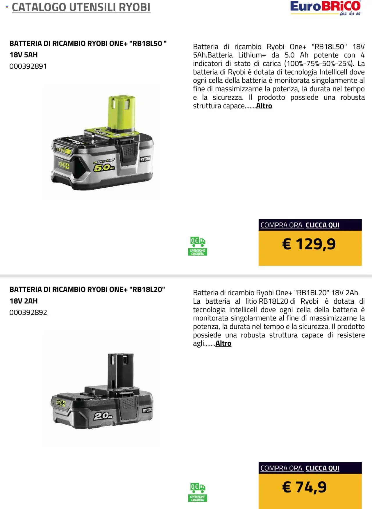Volantino Eurobrico del 23.07.2025 | Pagina: 4 | Prodotti: Batteria