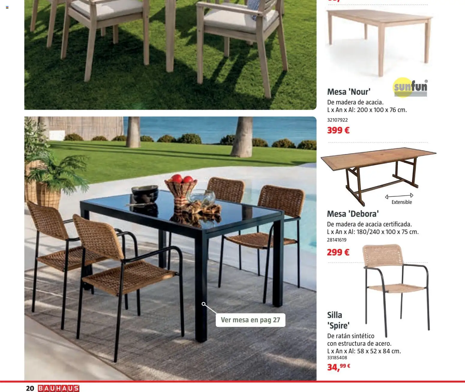 Bauhaus Verano │ válido desde el 16.03.2026 | Página: 20 | Productos: Mesa, Silla