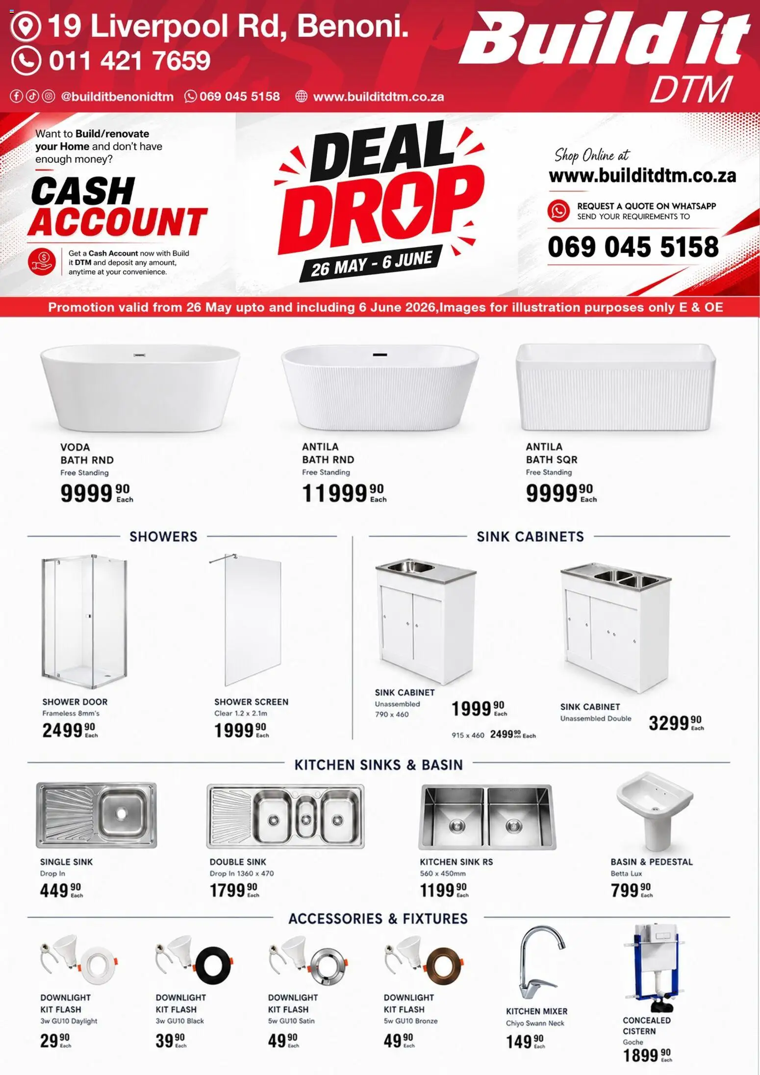 New Build It catalogue – valid from 26.05.2026 | Page: 2 | Products: Mixer, Shower, Cistern, Basin