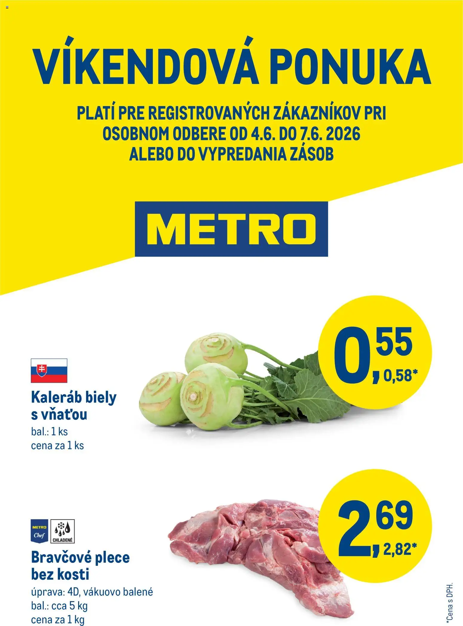 Nové Metro akcie – leták je platný od 04.06.2026 | Strana: 1 | Produkty: Bravčové plece