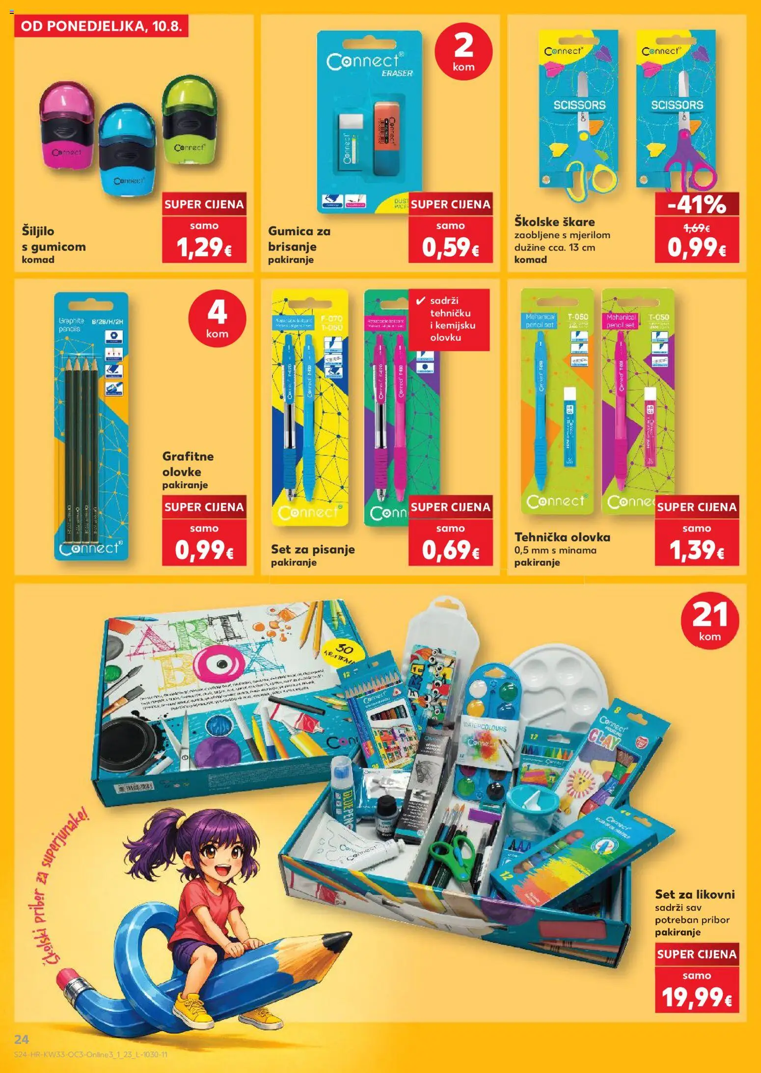 Kaufland katalog | vrijedi od 10.08.2026 | Stranica: 24 | Proizvodi: Šiljilo, Škare, Grafitne olovke