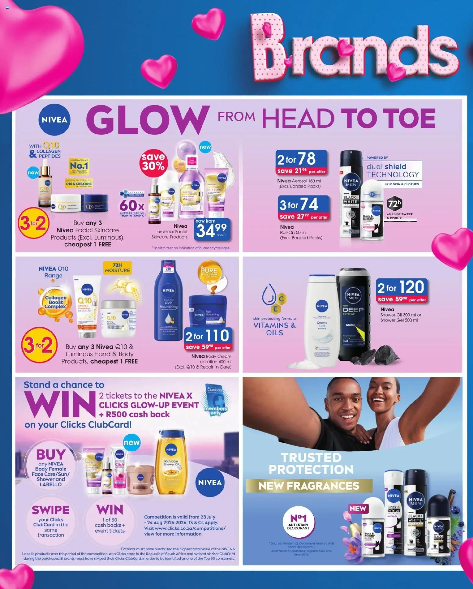 New Clicks catalogue – valid from 11/08/2026 | Page: 8 | Products: Shower, Cream, Body cream, Deodorant