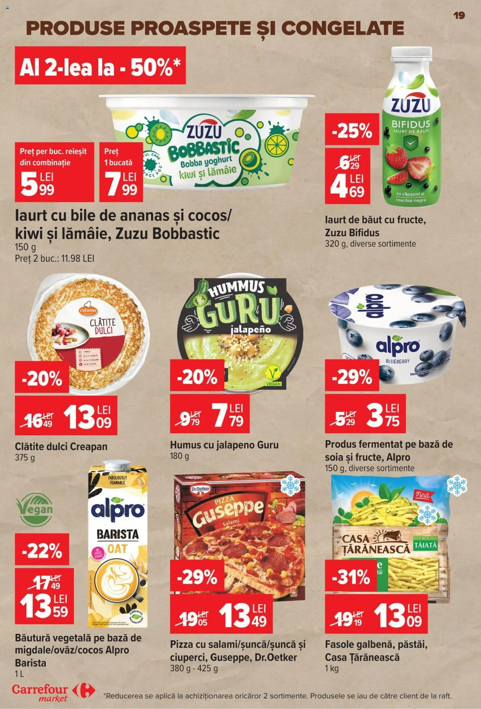 Noul catalog Carrefour – valabil de la 29.07.2026 | Pagină: 19 | Produse: Pizza, Ananas, Kiwi, Humus