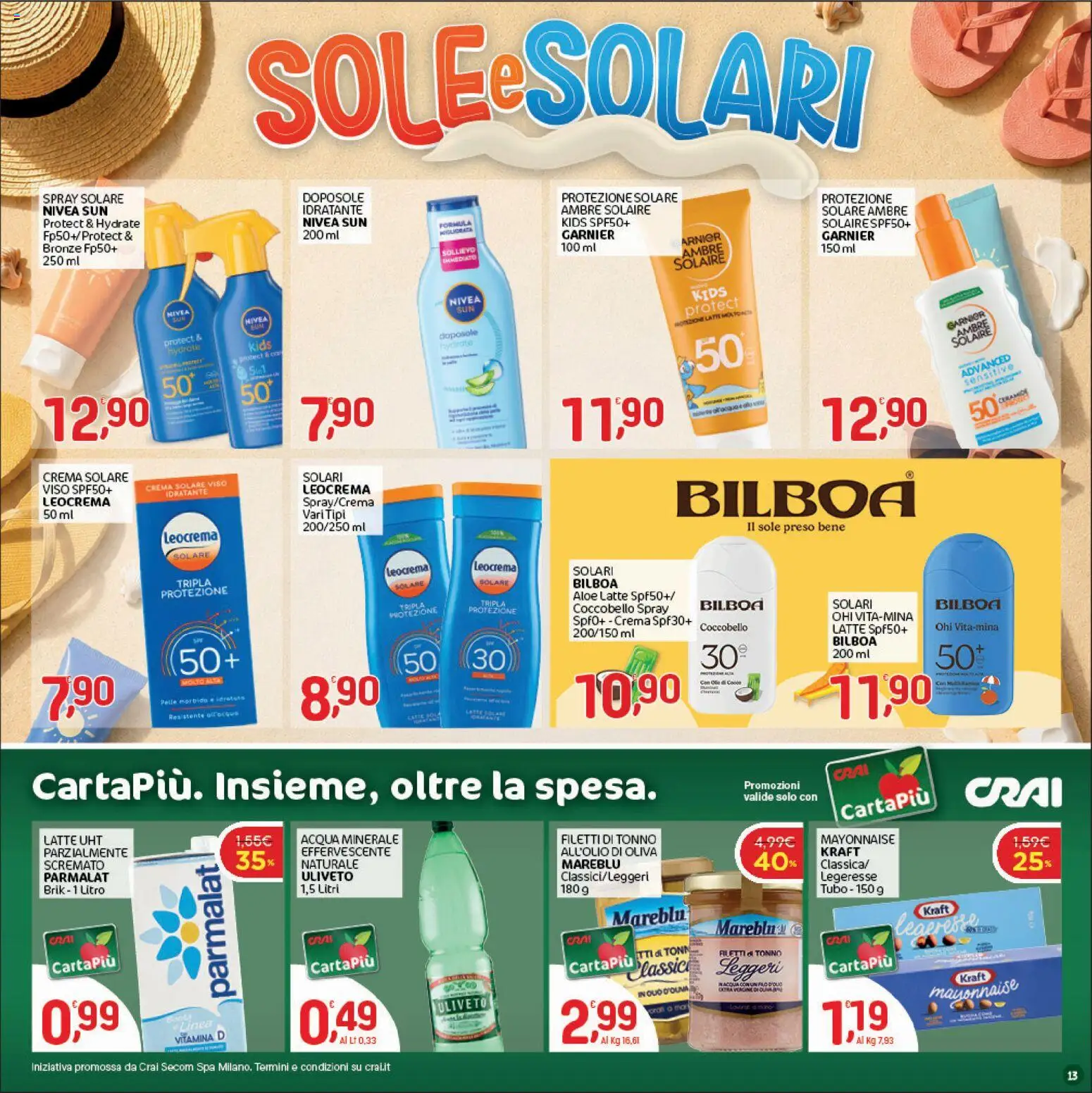 Volantino CRAI del 23/07/2026 | Pagina: 13 | Prodotti: Crema solare, Acqua, Protezione solare, Acqua minerale
