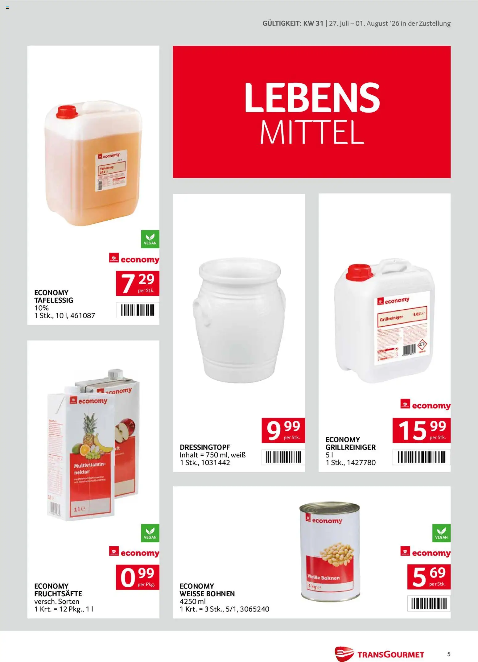 Transgourmet Zustellaktion gültig ab 27.07.2026 | Seite: 5 | Produkte: Papier blanc