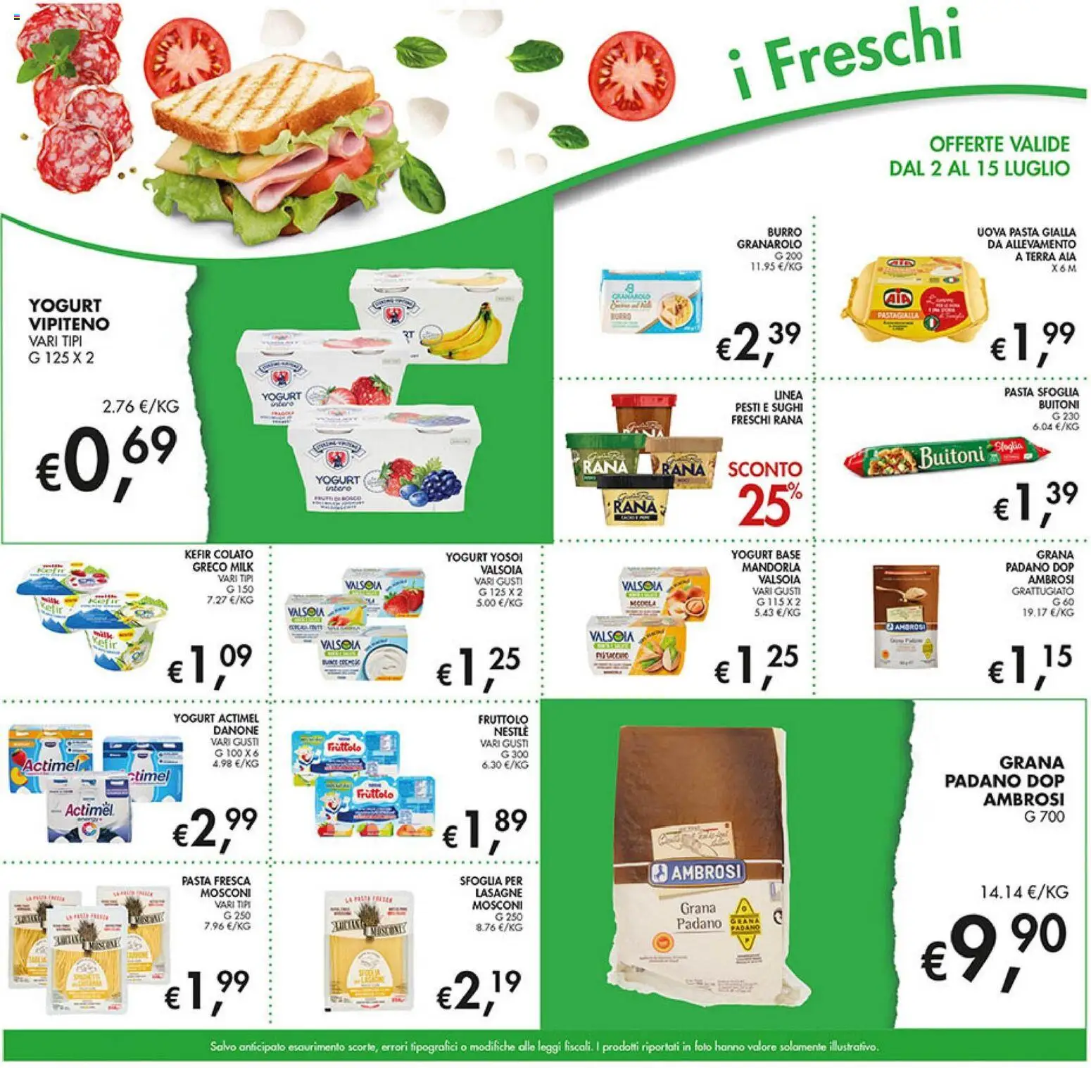 Volantino Coal del 02/07/2026 | Pagina: 9 | Prodotti: Pasta sfoglia, Burro, Pasta, Grana Padano