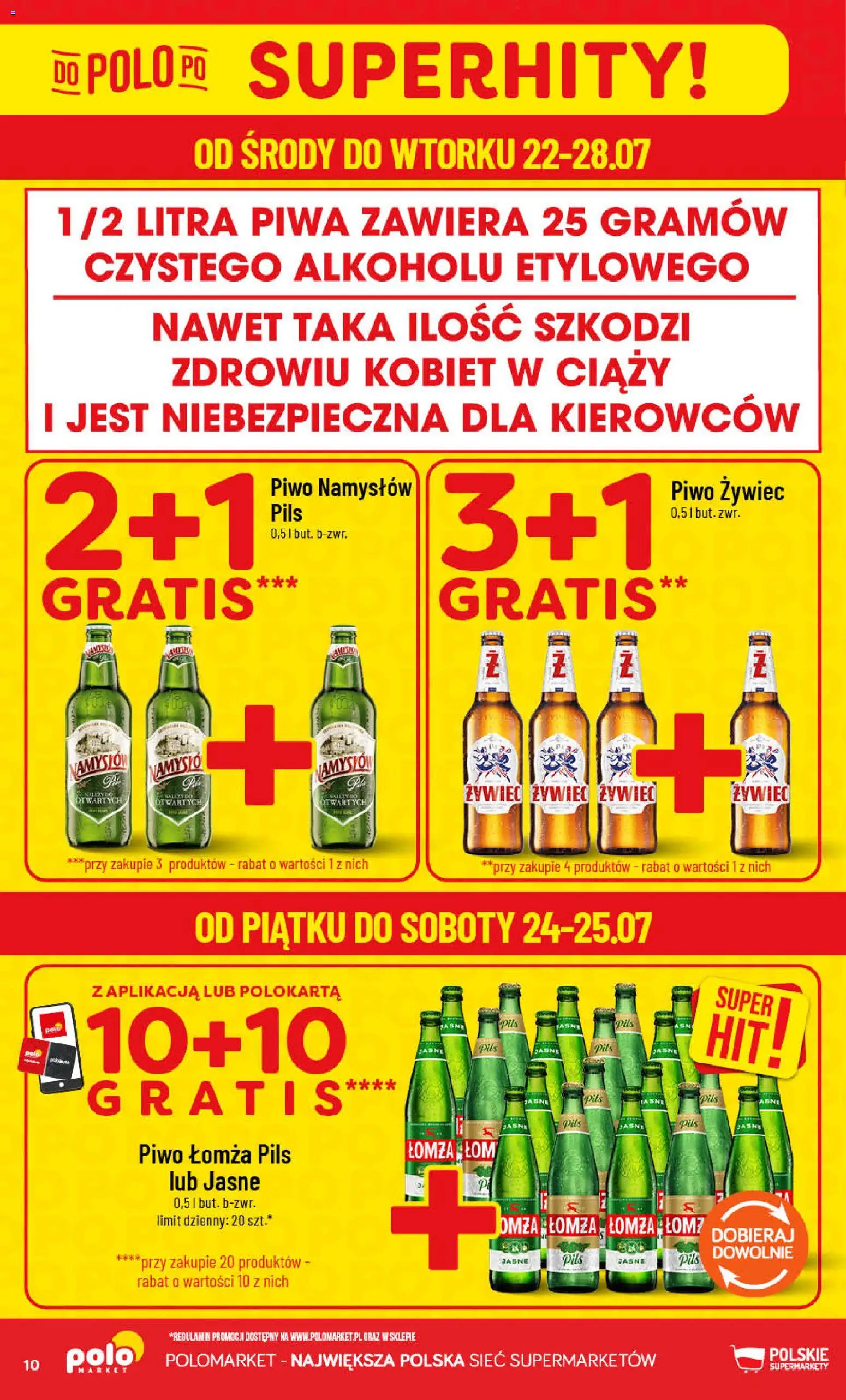 POLOmarket gazetka od 22.07.2026 | Strona: 10 | Produkty: Piwo, Piwo Namysłów