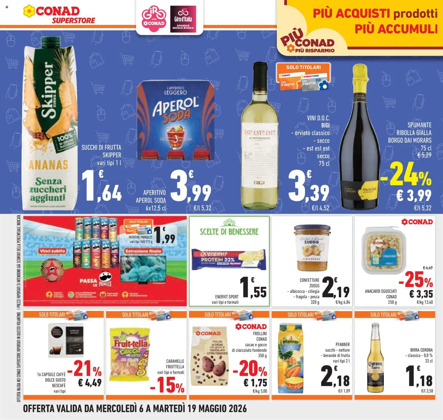 Volantino Conad del 06.05.2026 | Pagina: 44 | Prodotti: Caffè, Caramelle, Patatine, Pesca