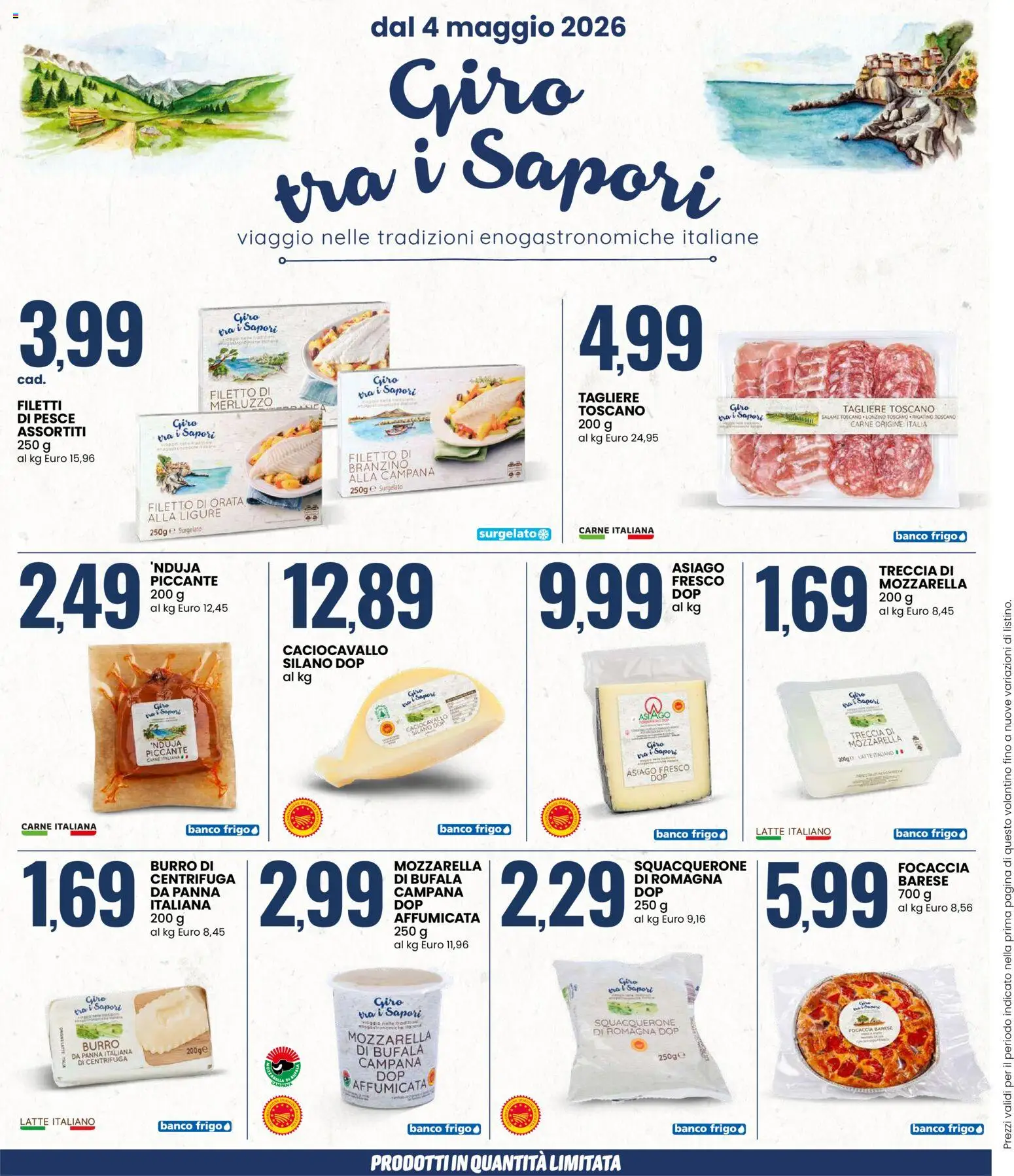 Volantino Eurospin del 04.05.2026 | Pagina: 8 | Prodotti: Focaccia, Orata, Mozzarella, Burro
