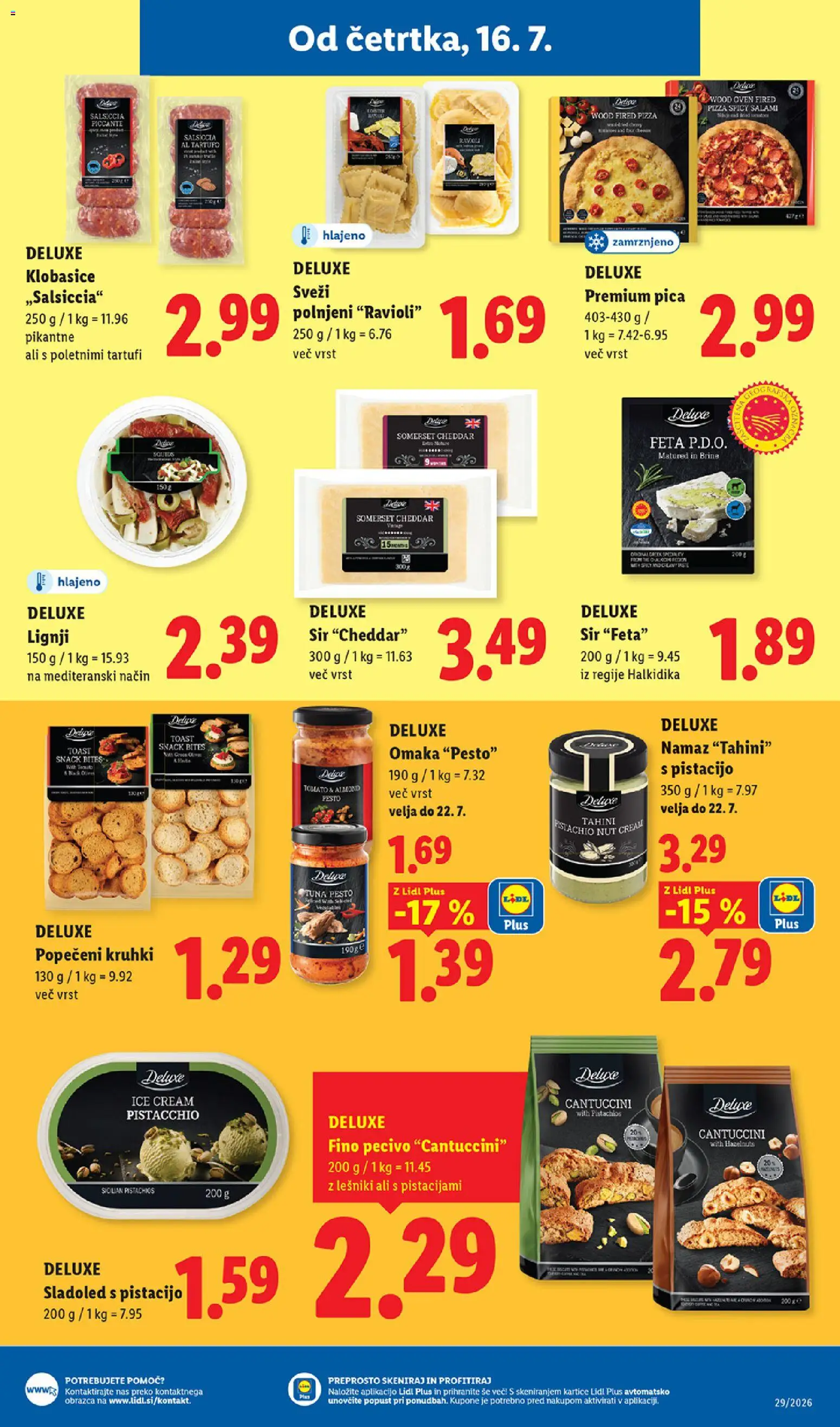 Novi Lidl katalog ponudbe – veljaven od 16.07.2026 | Stran: 25 | Izdelki: Toast, Klobasice, Pica, Cheddar