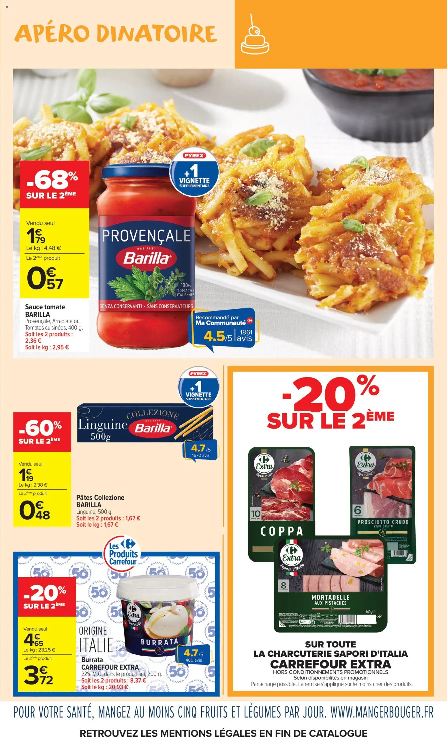 {H1} | Page: 5 | Produits: Pistaches, Burrata, Tomates, Pâtes