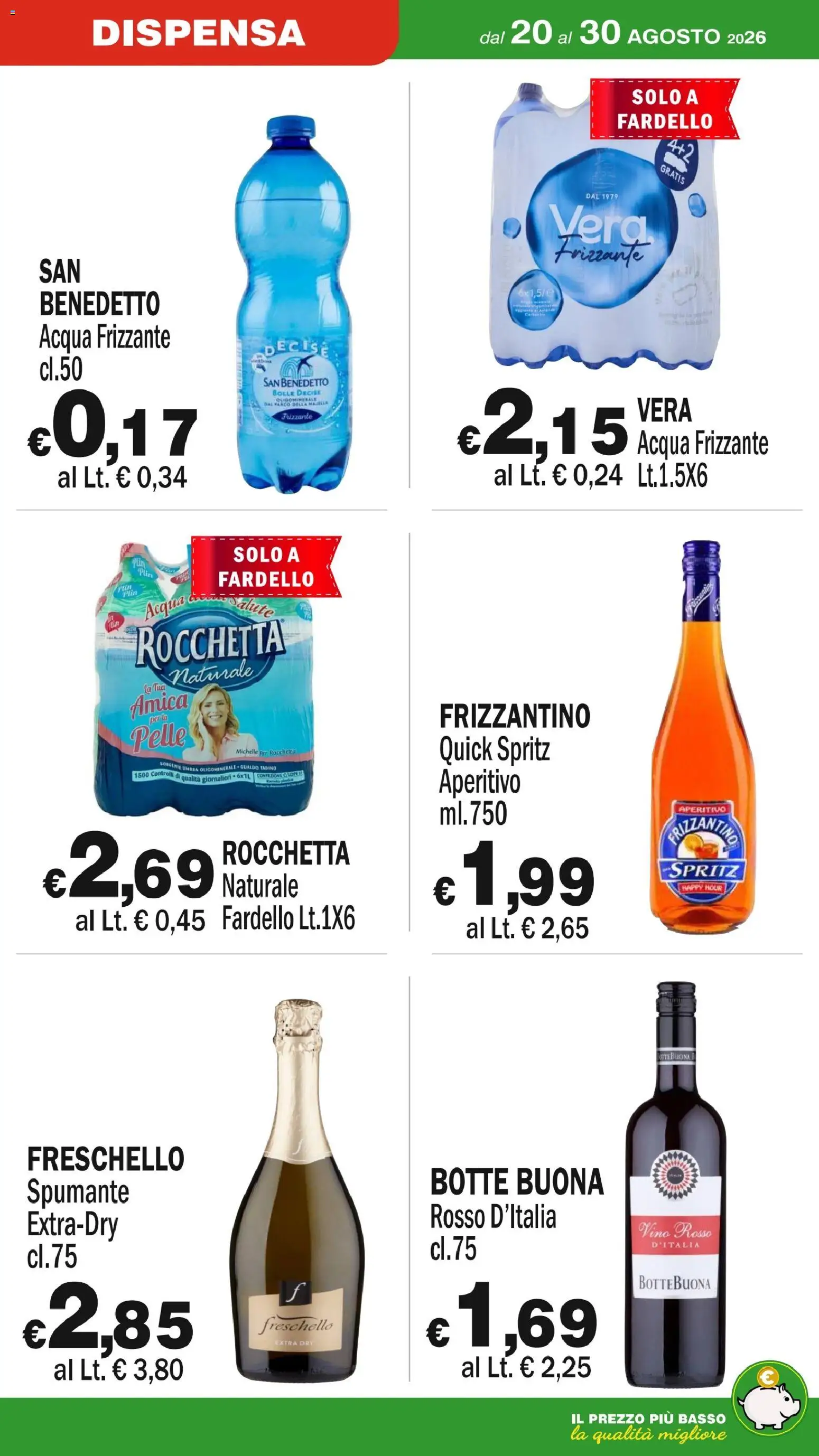 Volantino Primo Prezzo del 20/08/2026 | Pagina: 11 | Prodotti: Vino, Spumante, Vino rosso, Aperitivo