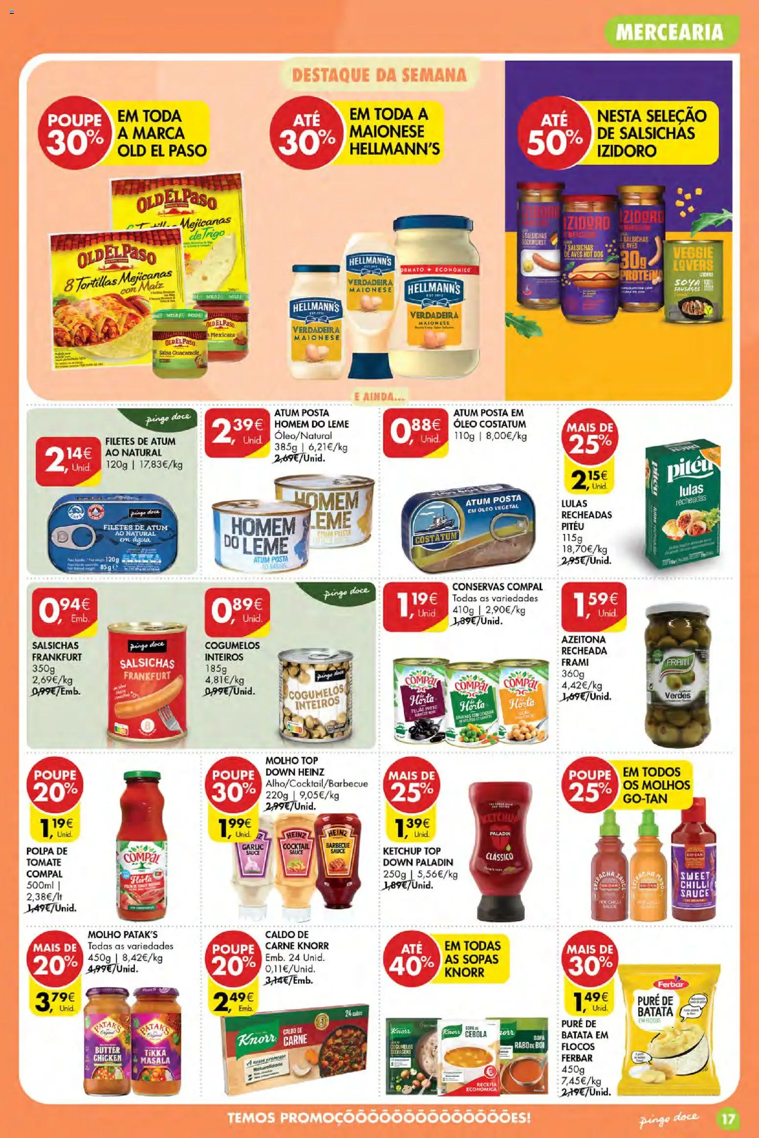 Pingo Doce folheto Poupe Esta Semana Açores │ válido de 15/10/2026 | Página: 17 | Produtos: Atum, Molhos, Ketchup, Cogumelos