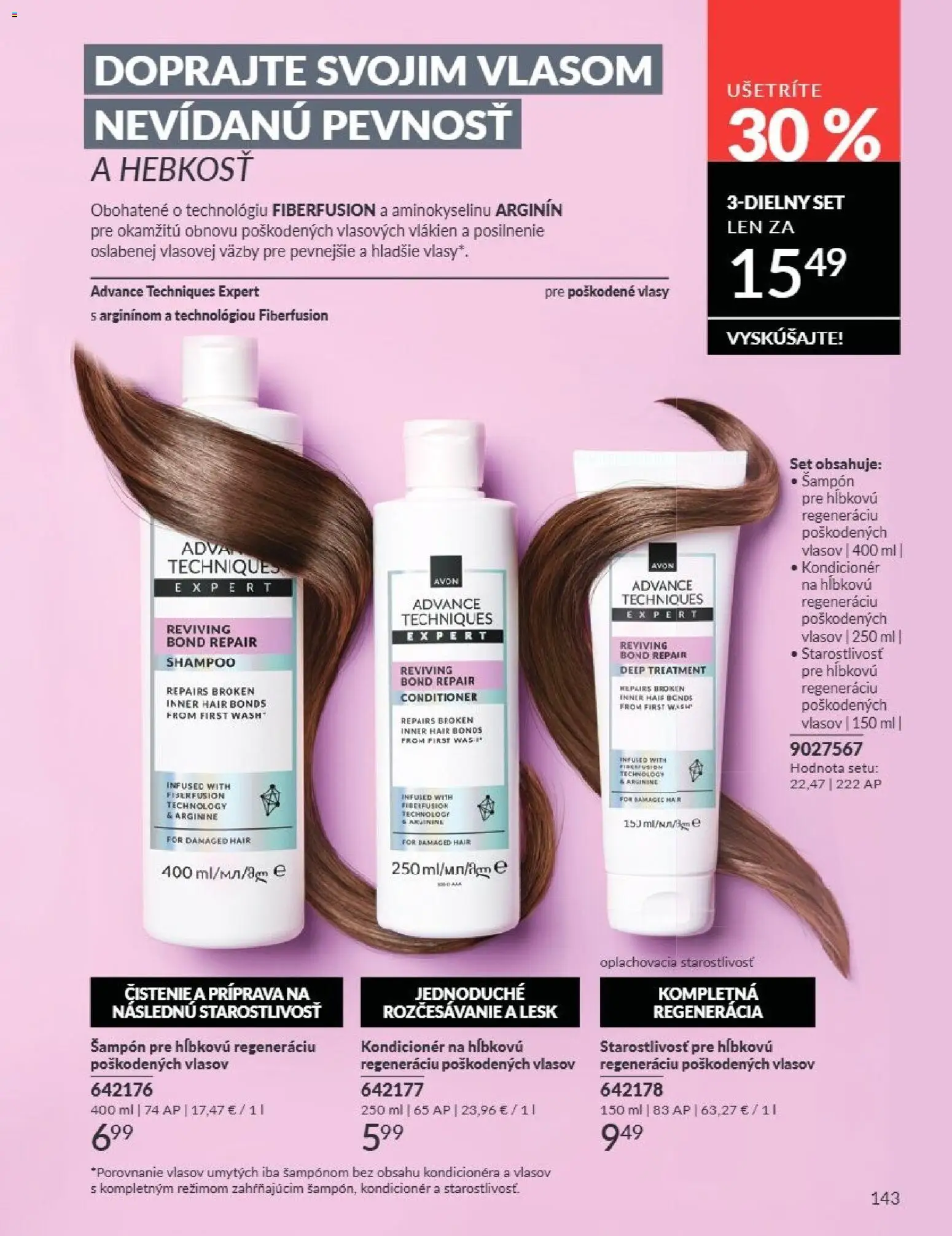 Nové Avon akcie – leták je platný od 01.08.2026 | Strana: 143 | Produkty: Šampón, Kondicionér
