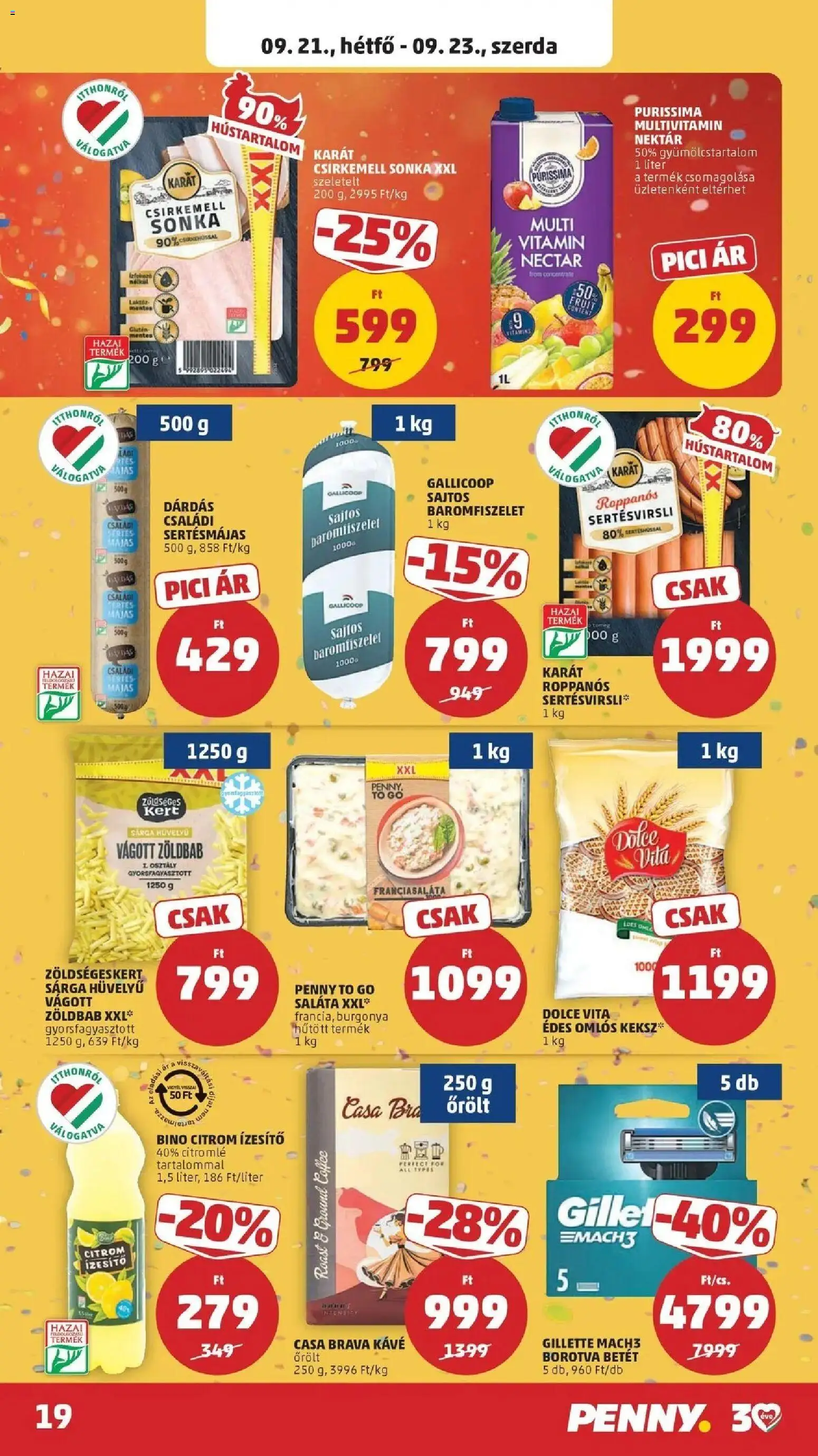 PENNY aktuális akciós újság: 2026.09.17.-tól lapozható | Oldal: 19 | Termékek: Kávé, Citromlé, Multivitamin, Zöldbab