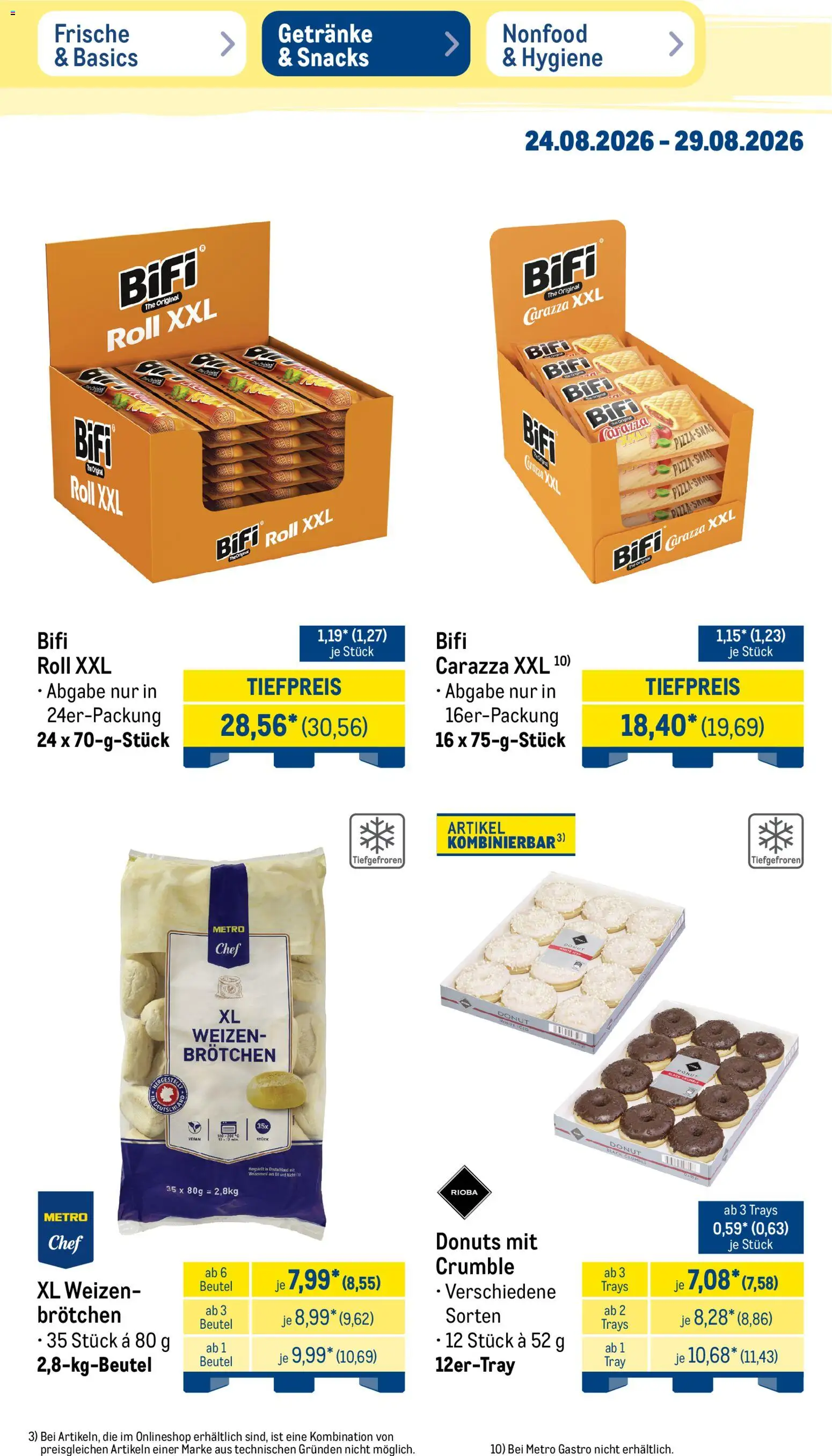 Metro Prospekt – gültig ab 24.08.2026 | Seite: 37 | Produkte: Bifi, Donuts
