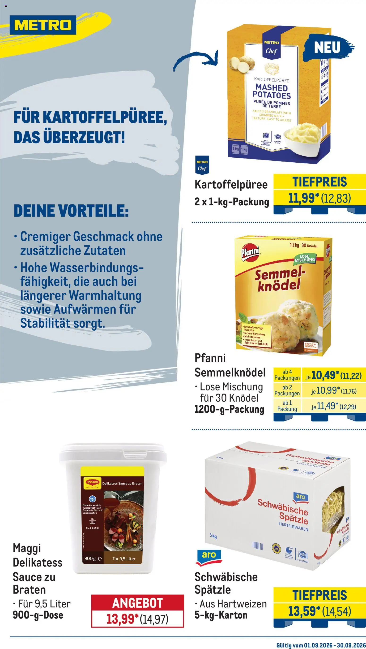 Metro Monats-Menü – gültig ab 01.09.2026 | Seite: 19 | Produkte: Maggi, Pommes