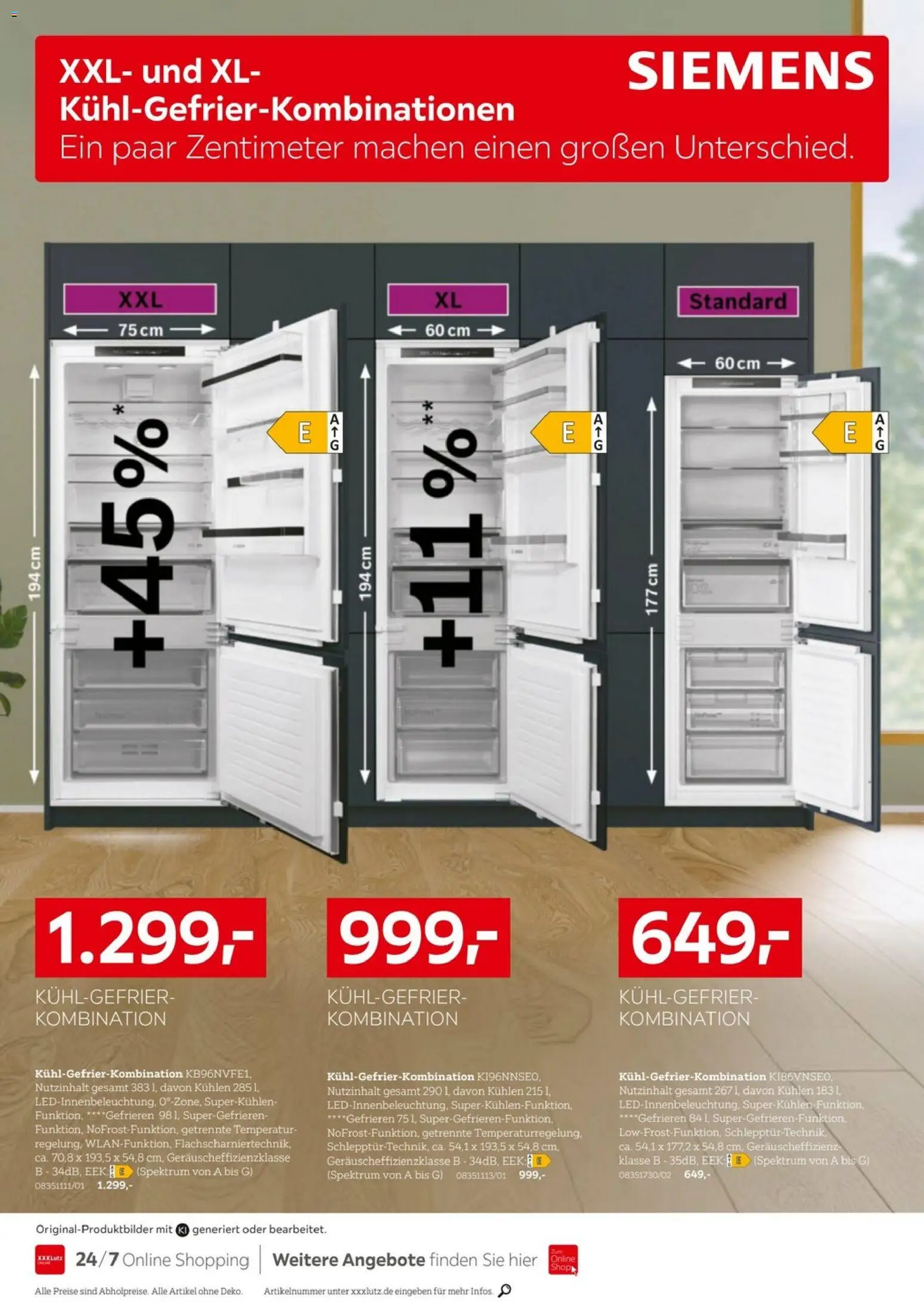 XXXLutz Nr. 1 bei Küchen – gültig ab 05.09.2026 | Seite: 20 | Produkte: Siemens, Kühlgefrierkombination