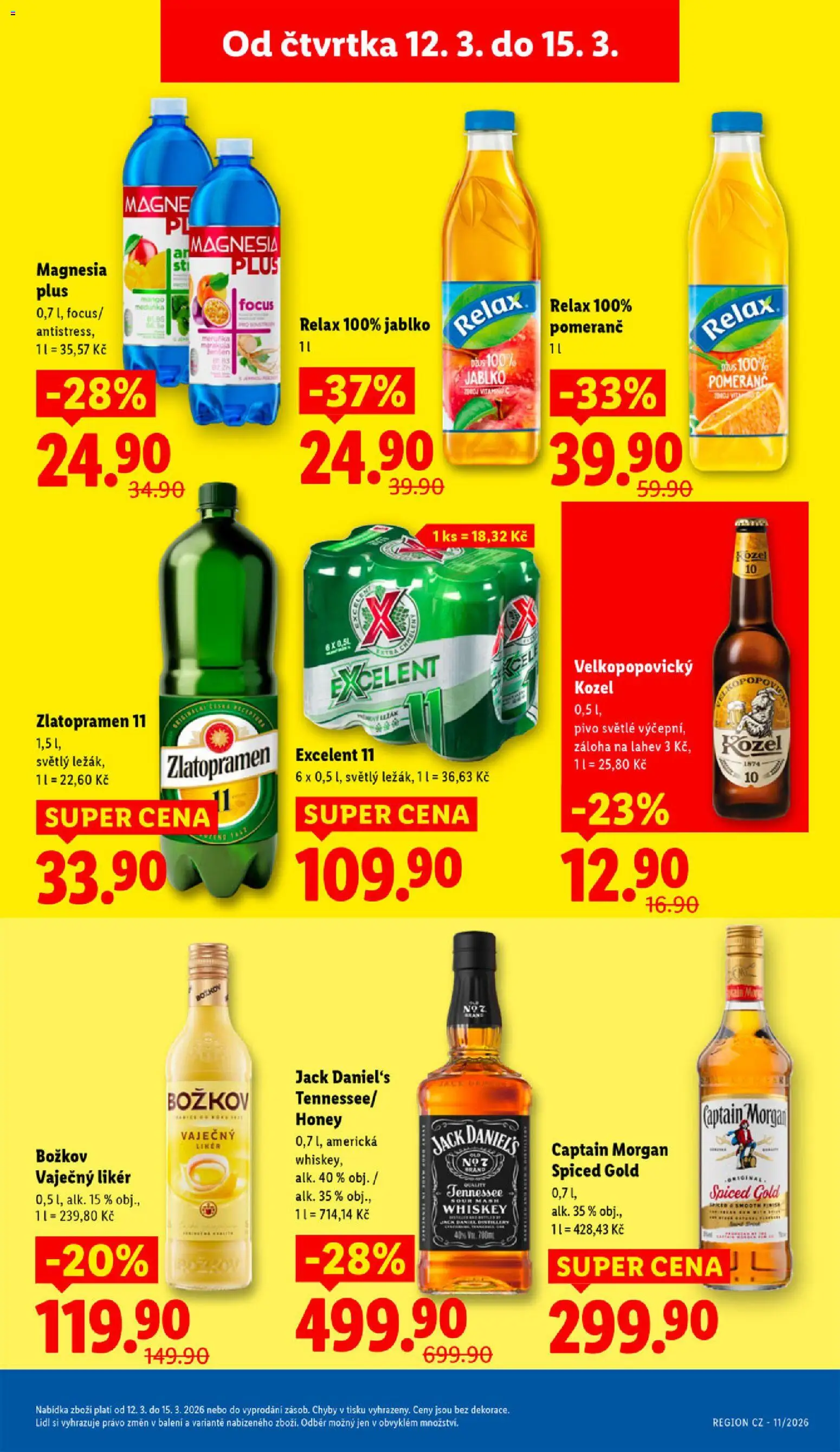 Lidl leták od 12.03.2026 | Strana: 27 | Produkty: Morgan, Captain Morgan, Zlatopramen 11, Vaječný Likér