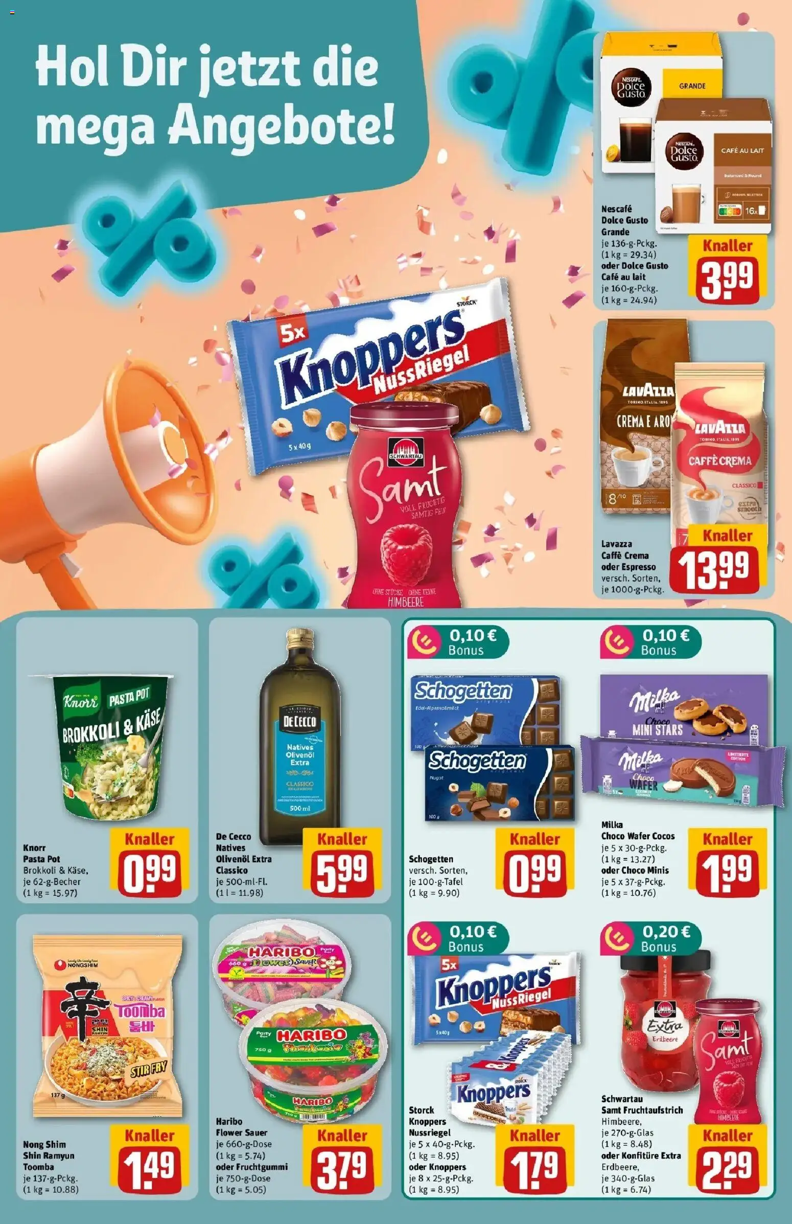 REWE Prospekt ab 28.09.2026 zum Blättern » Angebote | Seite: 8 | Produkte: Haribo, Olivenol, Knoppers, Schogetten