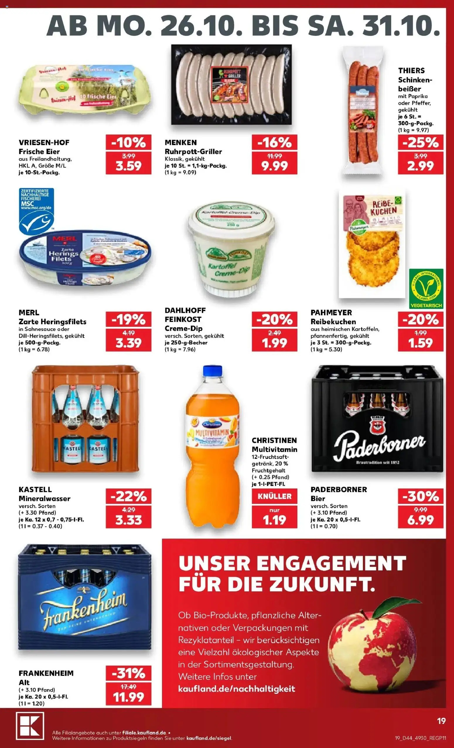 Prospekt Kaufland ab 26.10.2026 » Angebote Online zum Blättern | Seite: 23 | Produkte: Bier, Paprika, Schinken, Kuchen