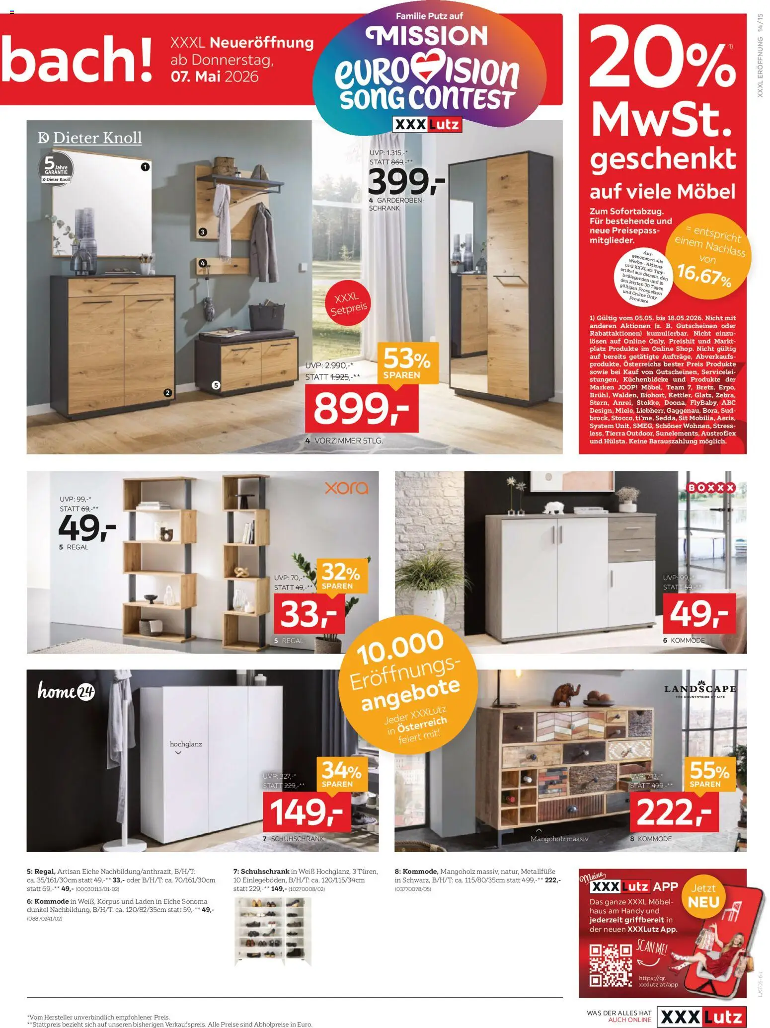 XXXLutz Eröffnung in Mistelbach gültig ab 05.05.2026 | Seite: 15 | Produkte: Kommode, Regal, Schrank