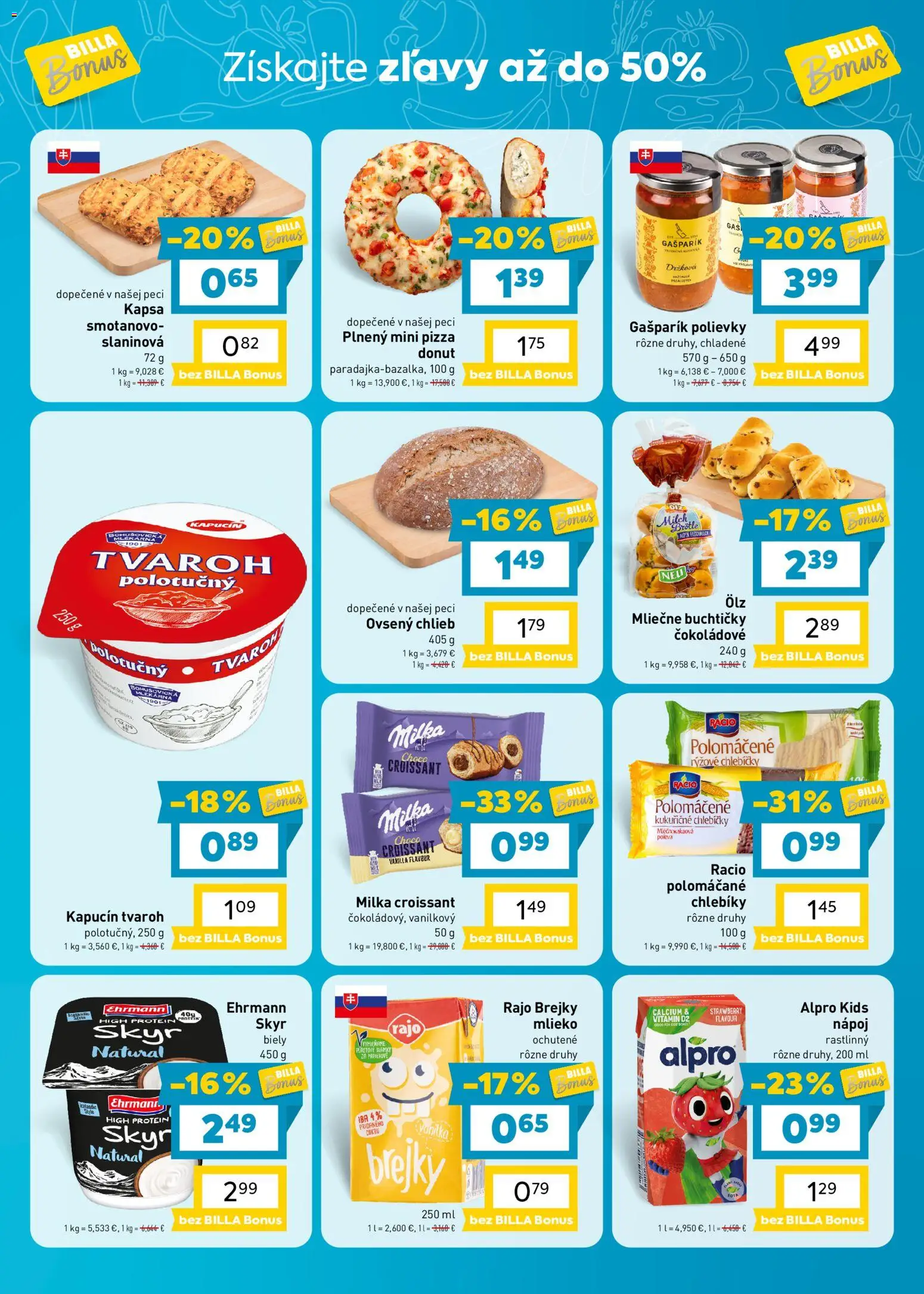 Nové Billa akcie – leták je platný od 16.09.2026 | Strana: 3 | Produkty: Skyr, Tvaroh, Alpro, Vanilka