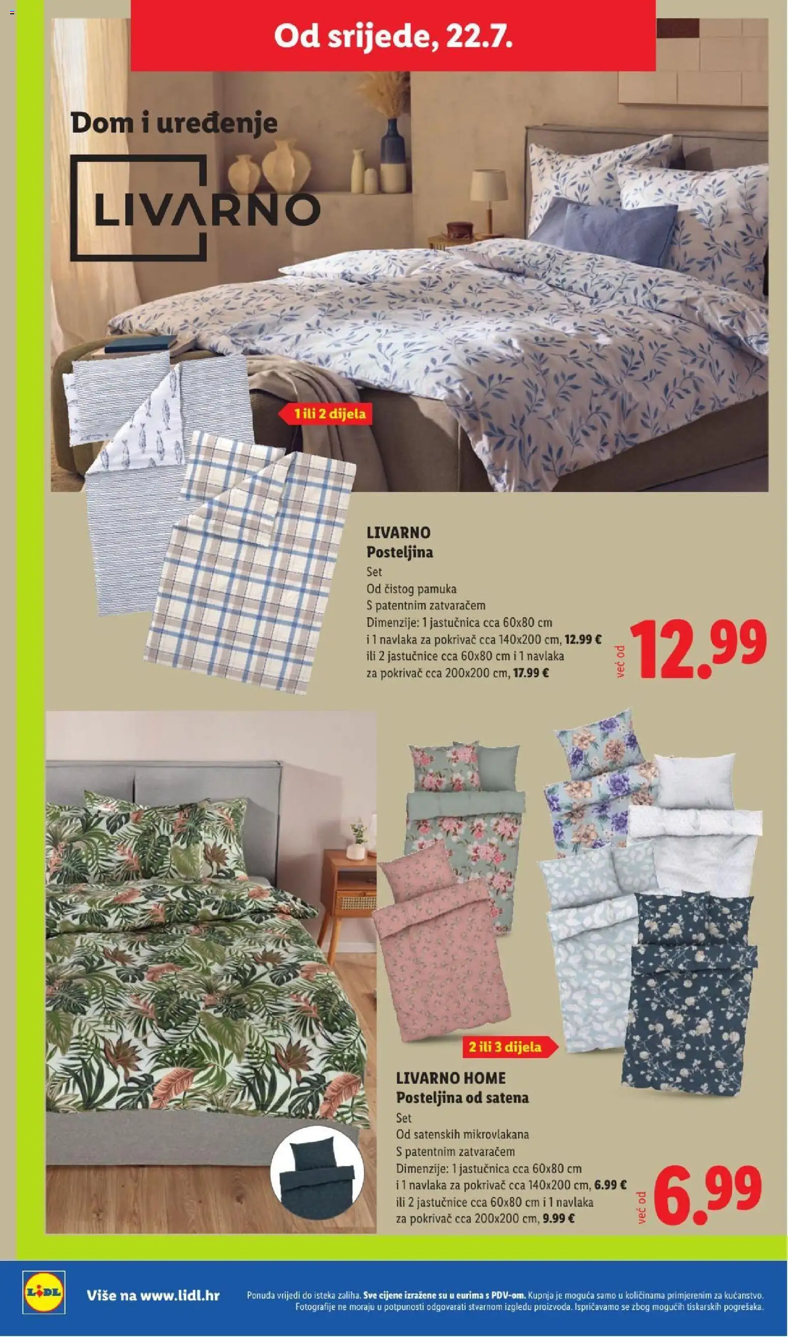 Lidl katalog | vrijedi od 20.07.2026 | Stranica: 44 | Proizvodi: Pokrivač, Livarno home, Jastučnica, Posteljina