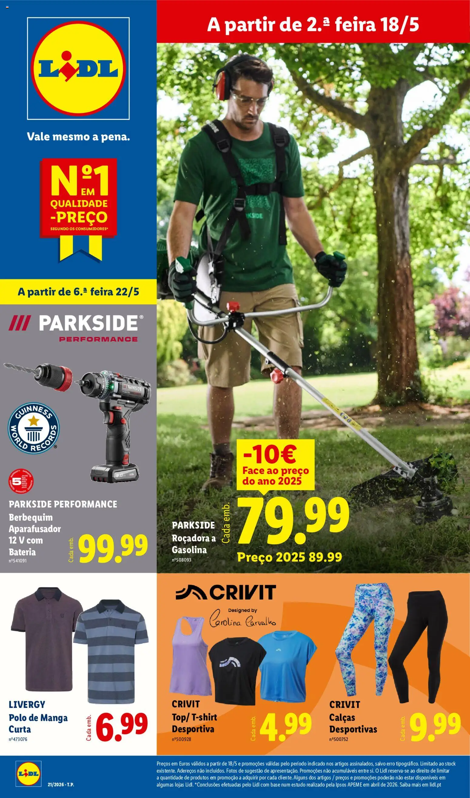 Lidl Novidades │ válido de 18.05.2026 | Página: 1 | Produtos: Calças, Base, Bateria