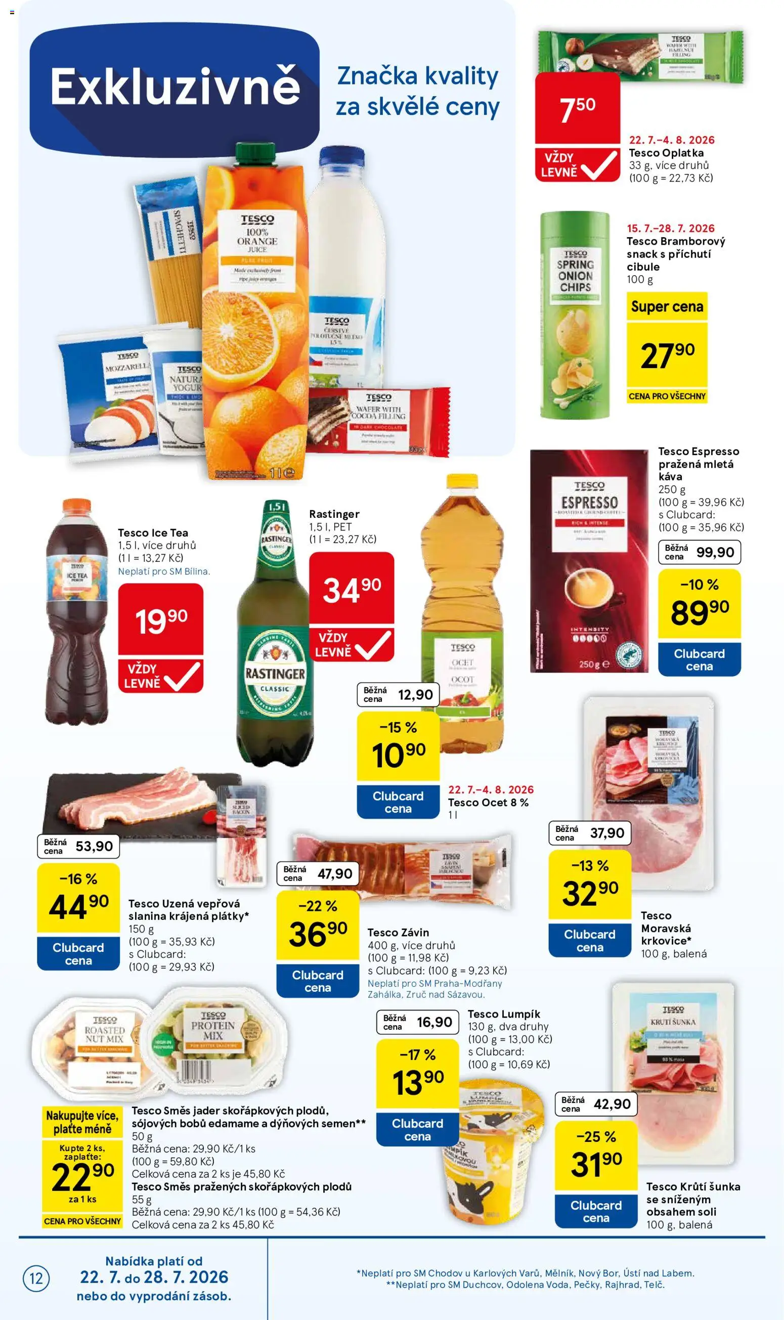 Tesco leták - Supermarket od 22.07.2026 | Strana: 12 | Produkty: Ocet, Edamame, Ice tea, Cibule