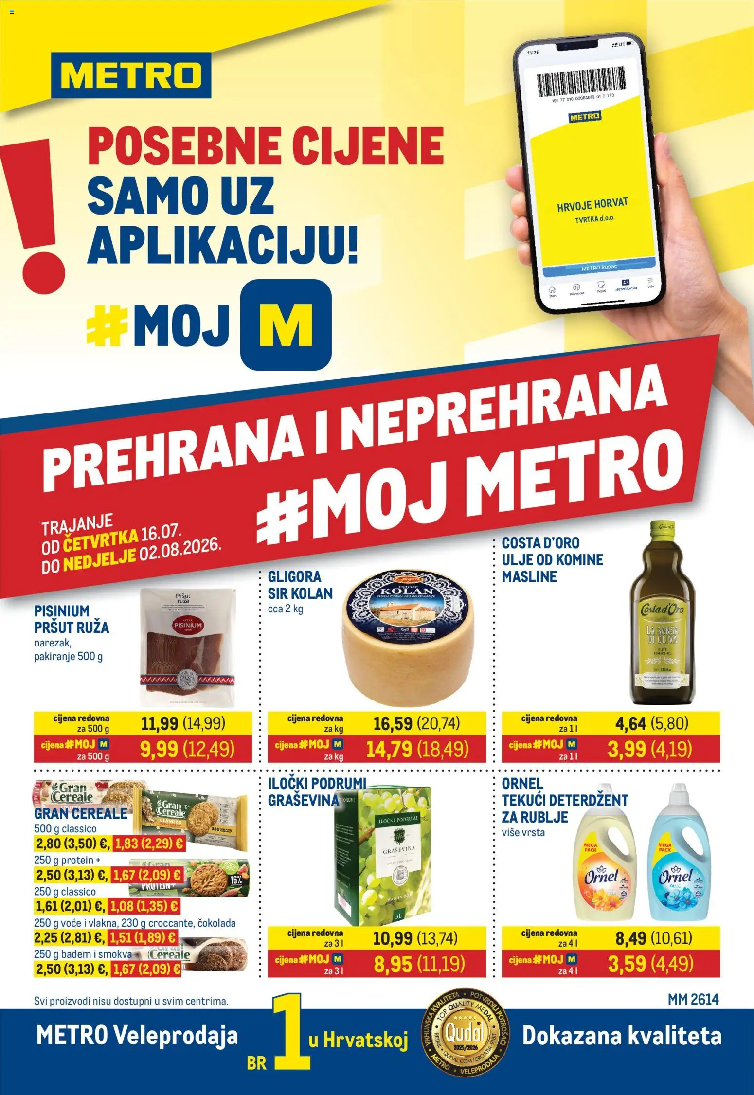 Metro katalog | vrijedi od 16.07.2026 | Stranica: 1 | Proizvodi: Sir, Čokolada, Masline, Deterdžent