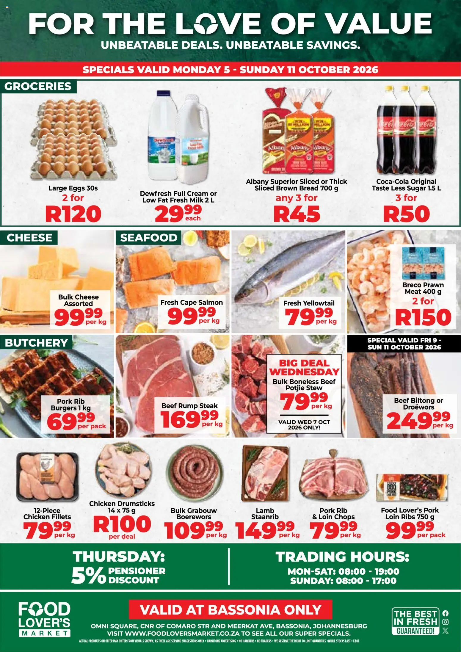 New Food Lover's Market catalogue – valid from 05/10/2026 | Page: 2 | Products: Bread, Burgers, Cream, Sugar