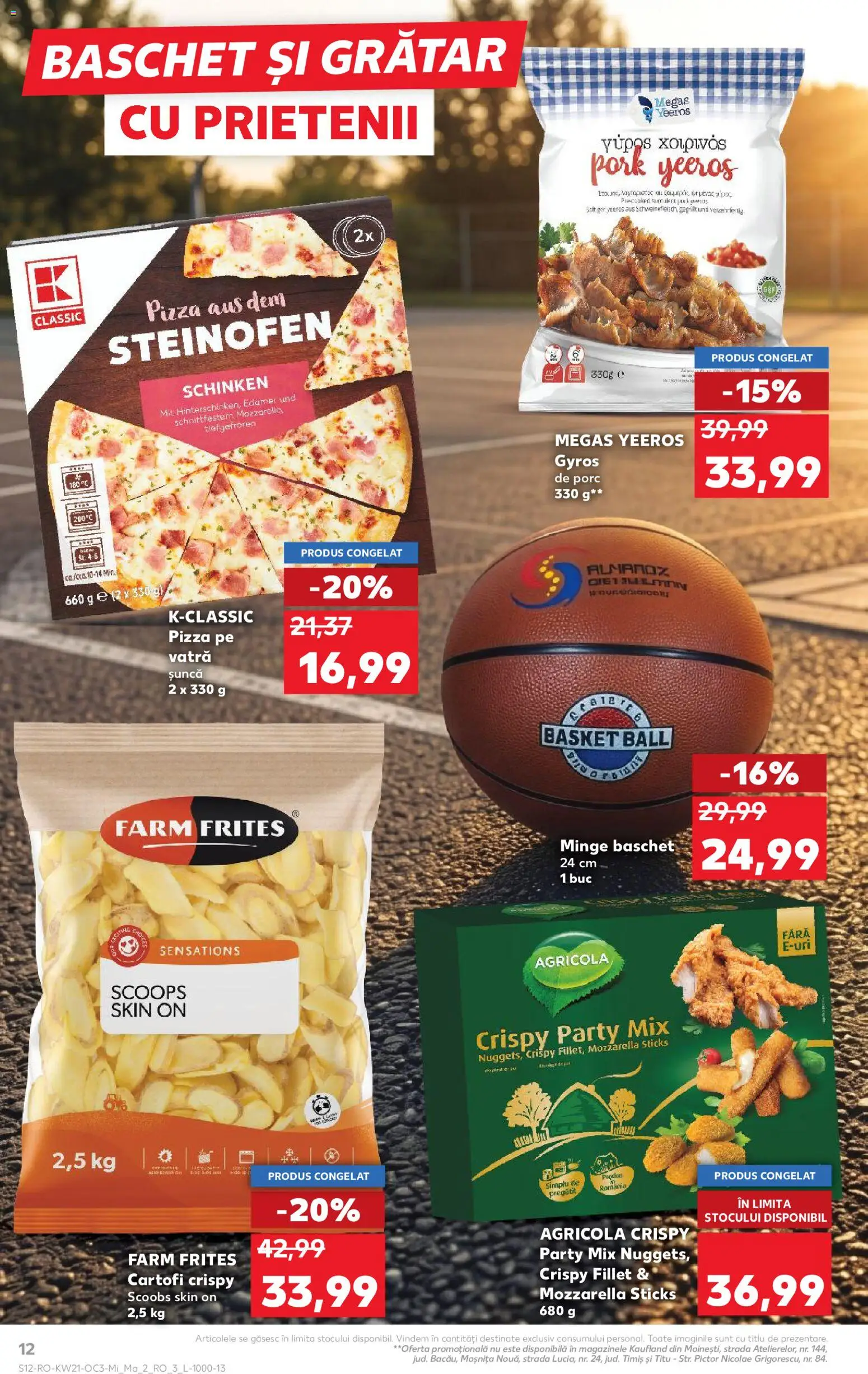 Kaufland RO akciós ujság - amely érvényes a következő dátumtól: 20.05.2026 | Oldal: 12 | Termékek: Mozzarella, Pizza