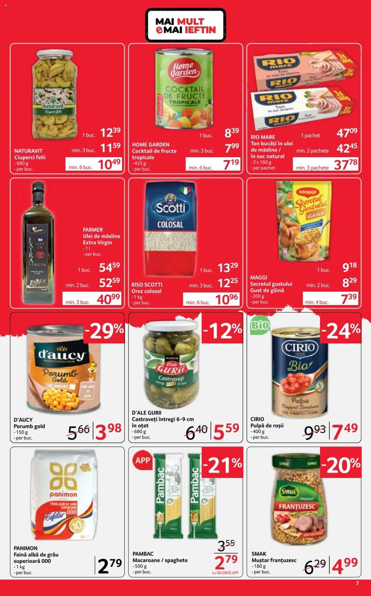 Noul catalog Selgros – valabil de la 12.06.2026 | Pagină: 7 | Produse: Măsline, Făină, Cocktail, Fructe