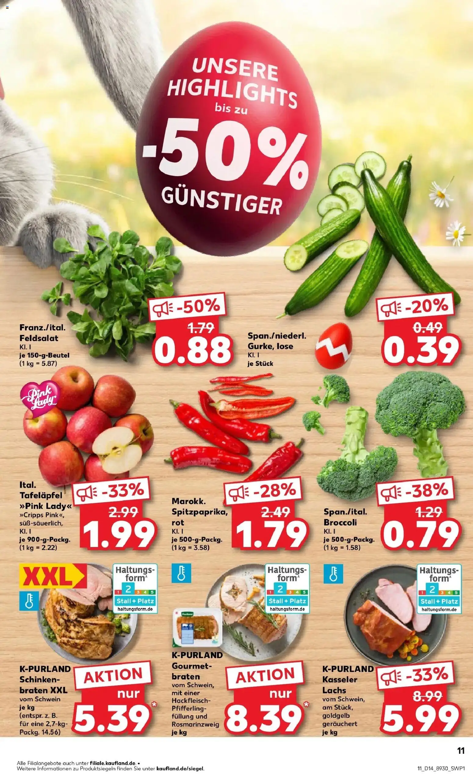 Kaufland Prospekt Bad Dürrheim	 – gültig ab 02.04.2026 | Seite: 11 | Produkte: Lachs, Schinken, Hackfleisch