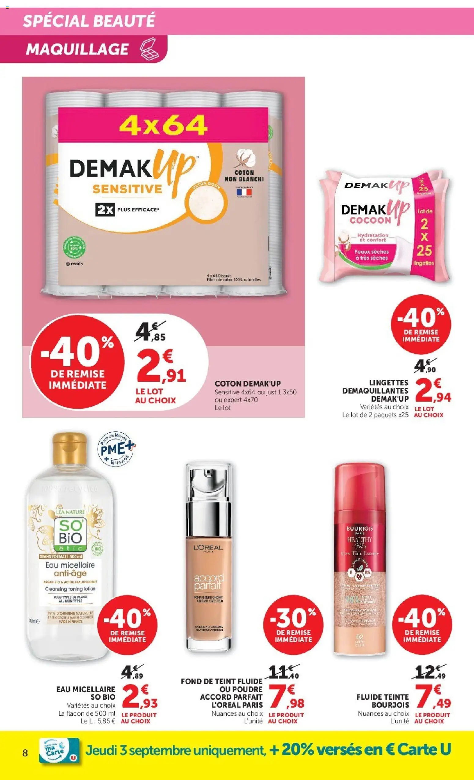{H1} | Page: 8 | Produits: Coton, Maquillage, Fond de teint, Eau micellaire