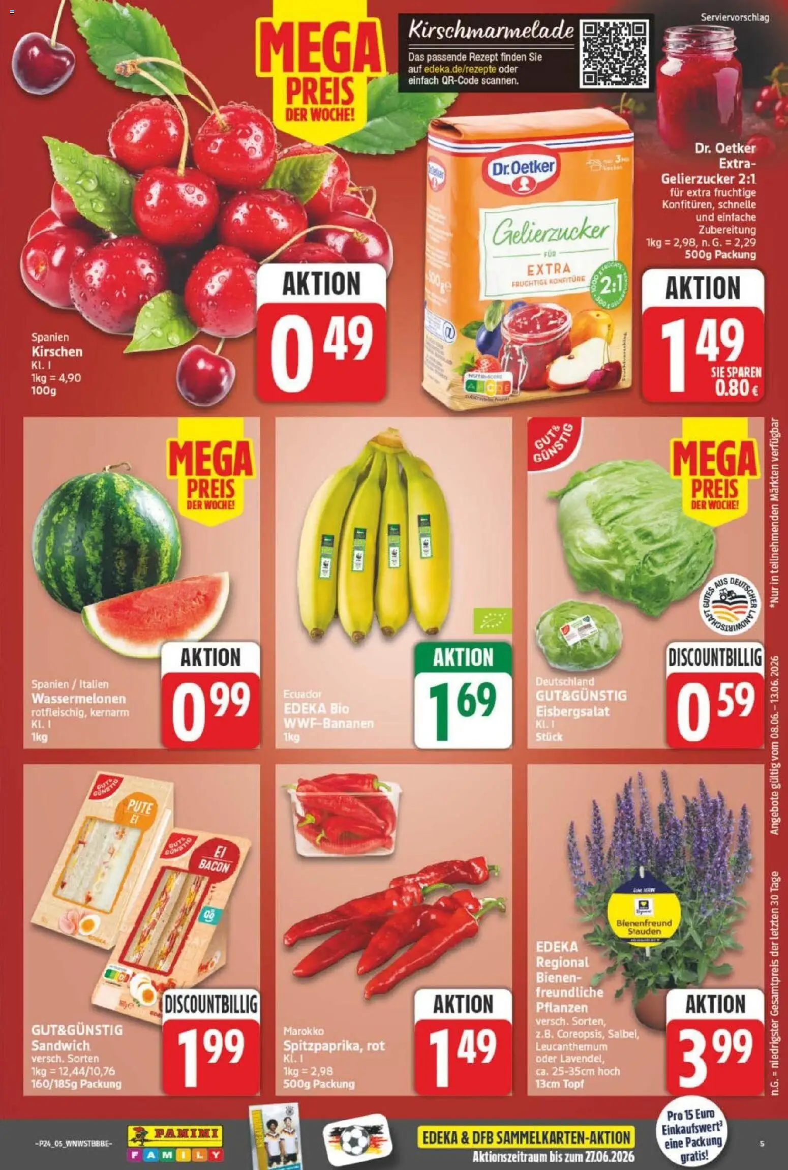 NP Discount Prospekt – gültig ab 08.06.2026 | Seite: 5 | Produkte: Pute, Gelierzucker, Eisbergsalat, Kirschen
