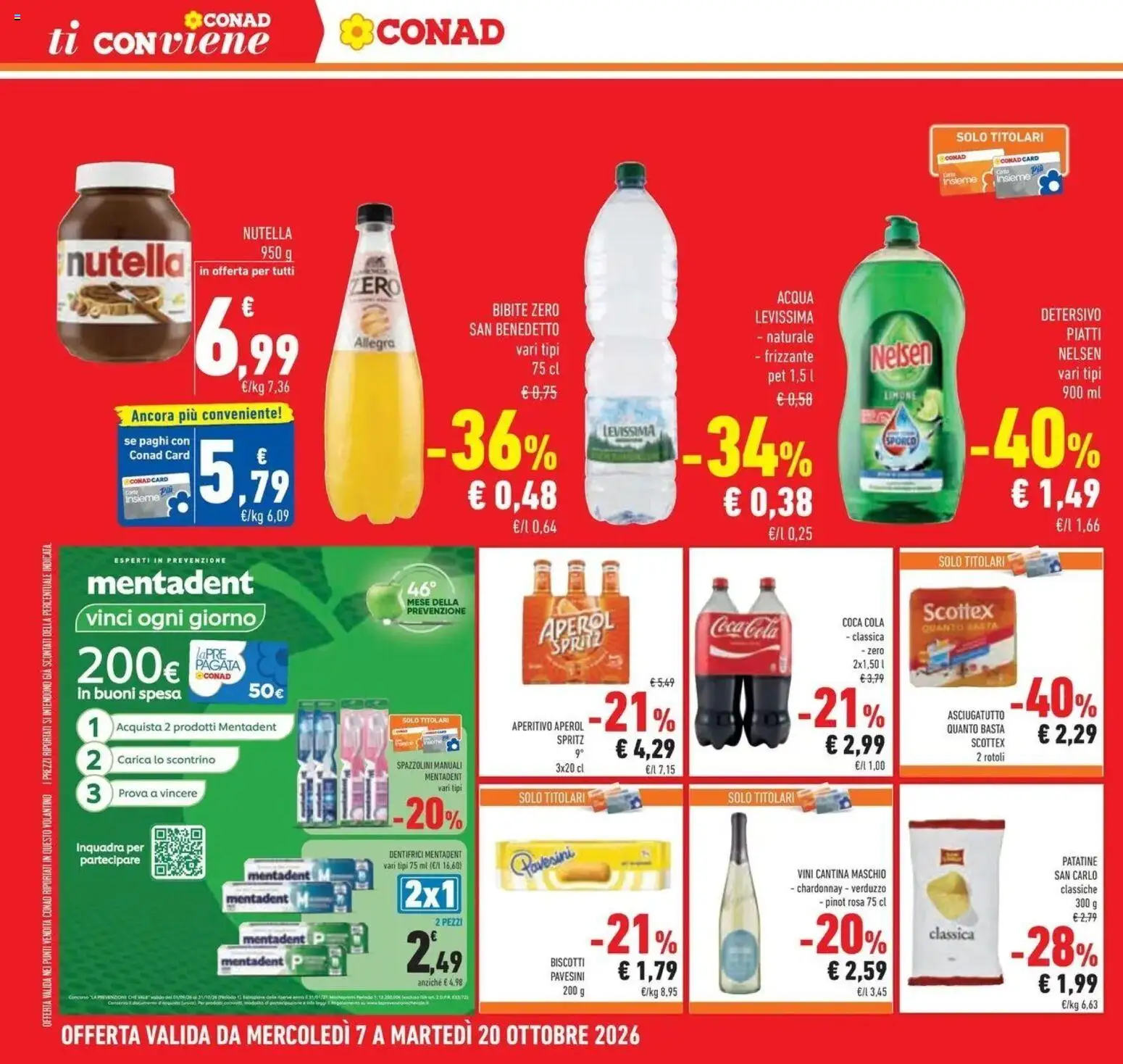 Volantino Conad del 07/10/2026 | Pagina: 32 | Prodotti: Biscotti, Limone, Aperol, Aperitivo