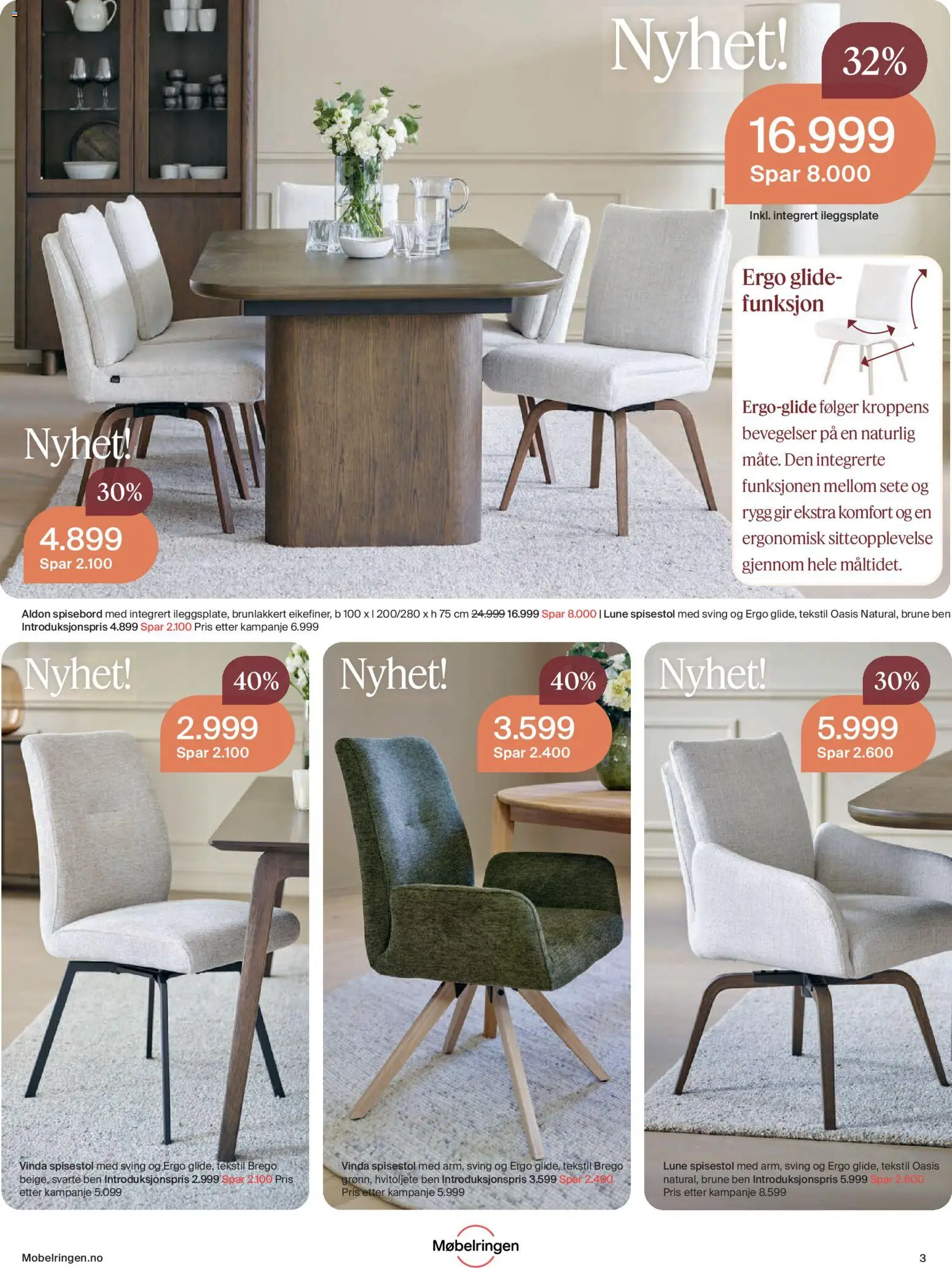 {H1} | Side: 3 | Produkter: Spisebord, Spisestol