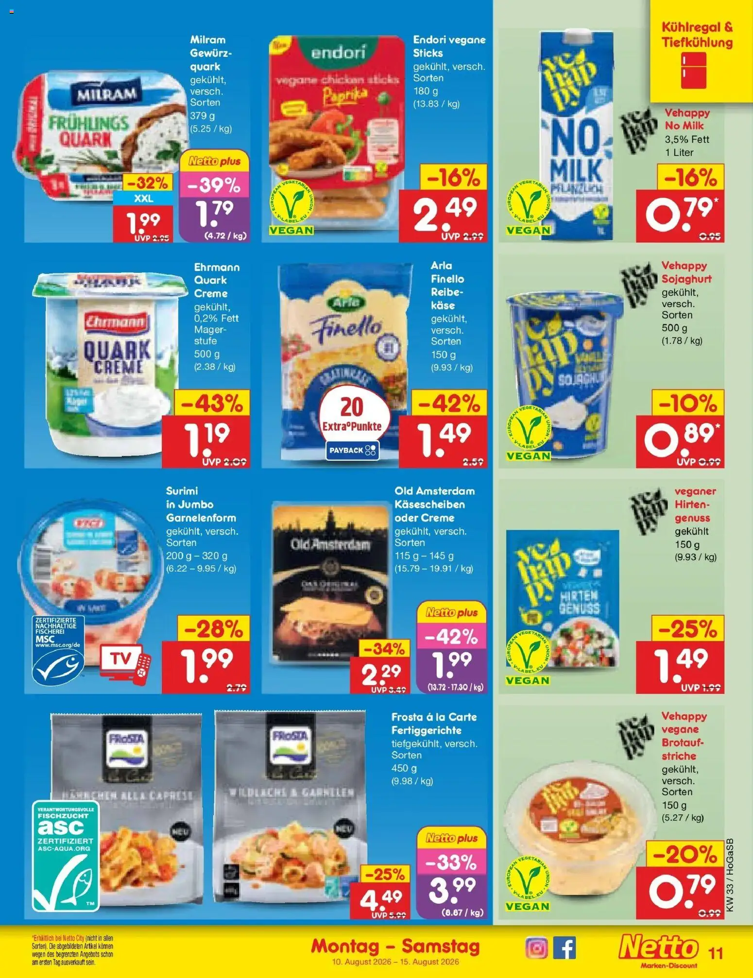 Netto Marken-Discount Prospekt – gültig ab 10.08.2026 | Seite: 11 | Produkte: Garnelen, Creme, Frosta, Paprika