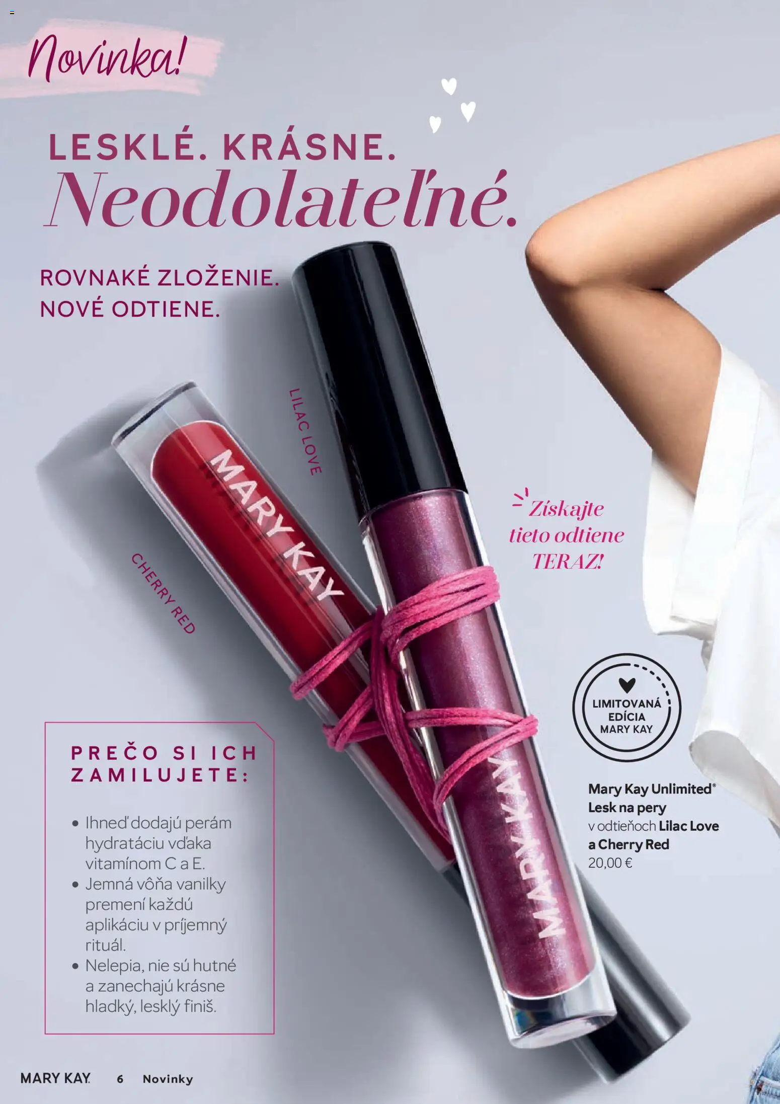 Nové Mary Kay akcie – leták je platný od 01.04.2026 | Strana: 6 | Produkty: Lesk na pery