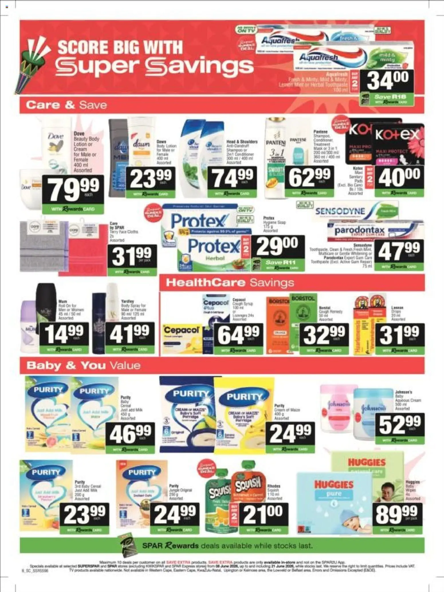 New Spar catalogue – valid from 08.06.2026 | Page: 6 | Products: Body spray, Shampoo, Cream, Lemon