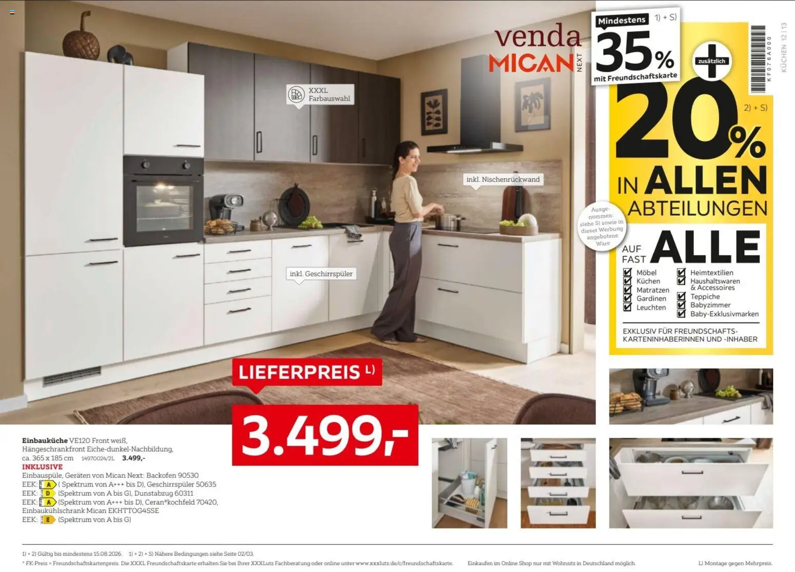 XXXLutz Nr. 1 beim Preis – gültig ab 01.08.2026 | Seite: 20 | Produkte: Geschirrspüler, Einbauküche, Backofen, Dunstabzug