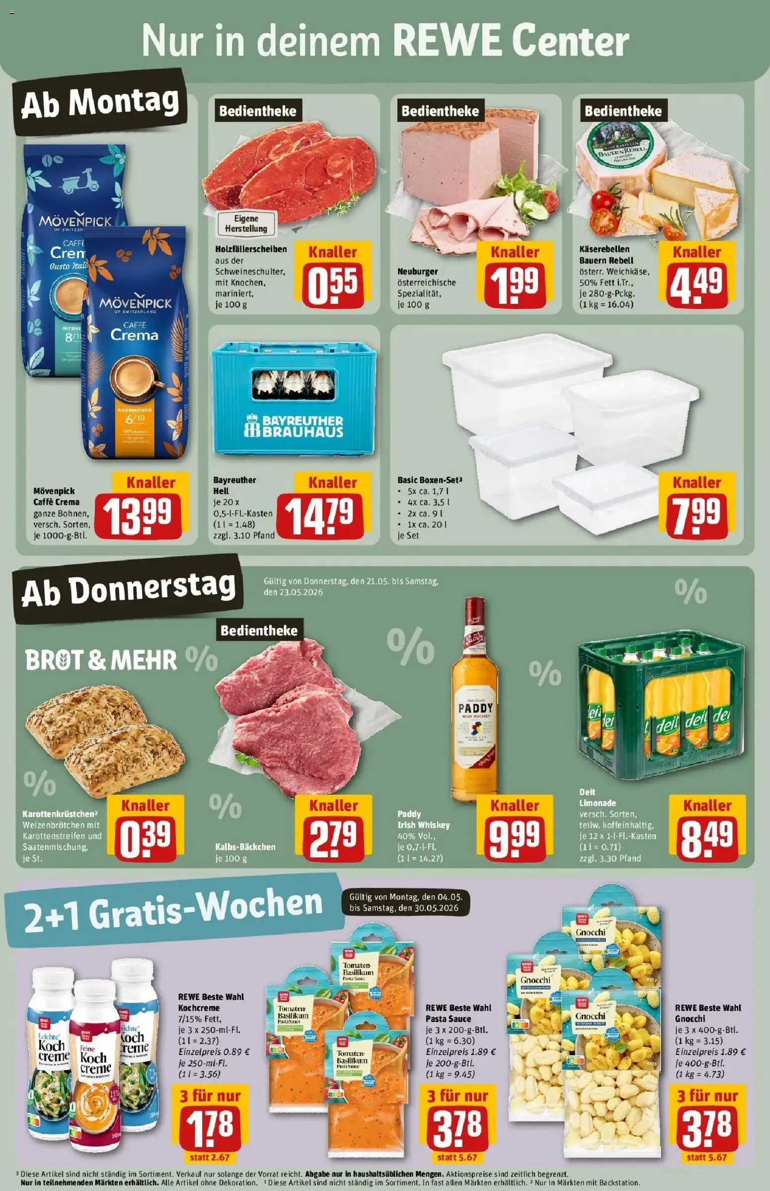 Rewe Prospekt Buxtehude – gültig ab 17.05.2026 | Seite: 3 | Produkte: Bayreuther hell, Tomaten, Creme, Brot